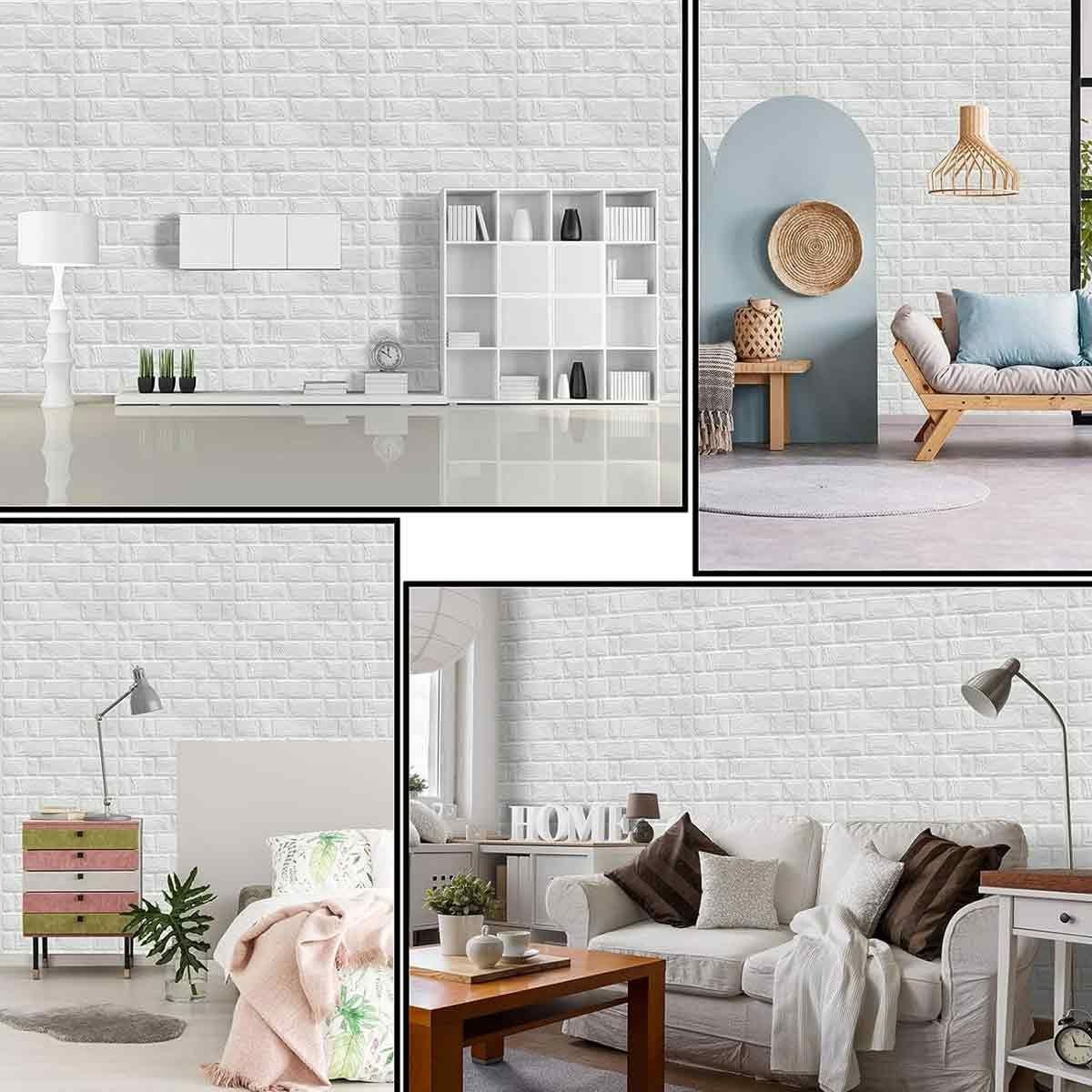 Weiß Fototapete Schlafzimmer 3D-Ziegelstein-Tapete,schaum-Ziegelstein-Wandpaneele,für Jormftte