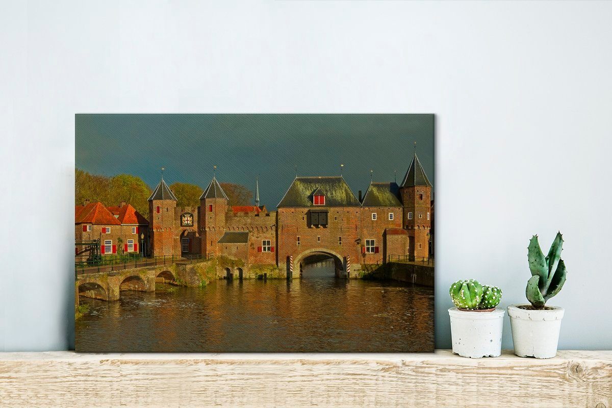 OneMillionCanvasses® Leinwandbild Poort Niederlande Amersfoort, Wanddeko, - cm Aufhängefertig, (1 Wandbild Leinwandbilder, St), 30x20 
