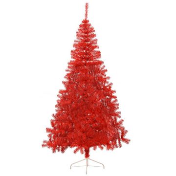 furnicato Künstlicher Weihnachtsbaum Künstlicher Halb-Weihnachtsbaum mit Ständer Rot 240 cm PVC