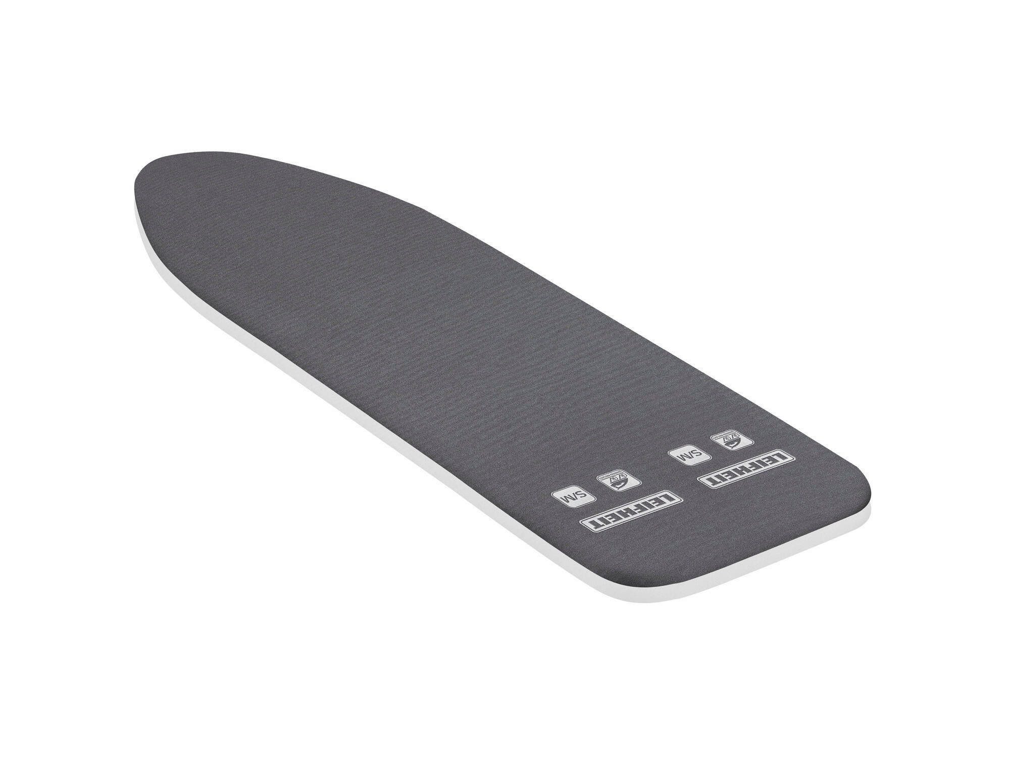 Leifheit Ersatz-Bügelbrettbezug Bügeltischbezug Thermo Reflect S/M Black, Zwei-Seiten-Bügeleffekt, 125x40cm, 3mm Molton-Komfortpolsterung