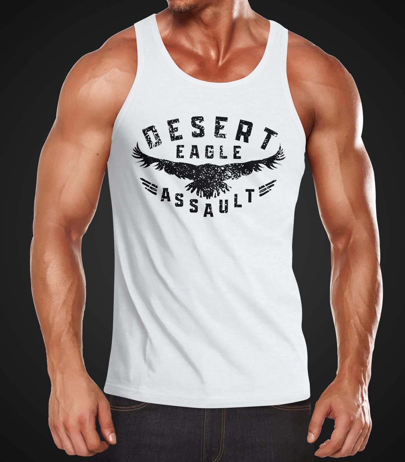 Neverless Tanktop Herren Tank-Top Adler Aufschrift günstig online kaufen