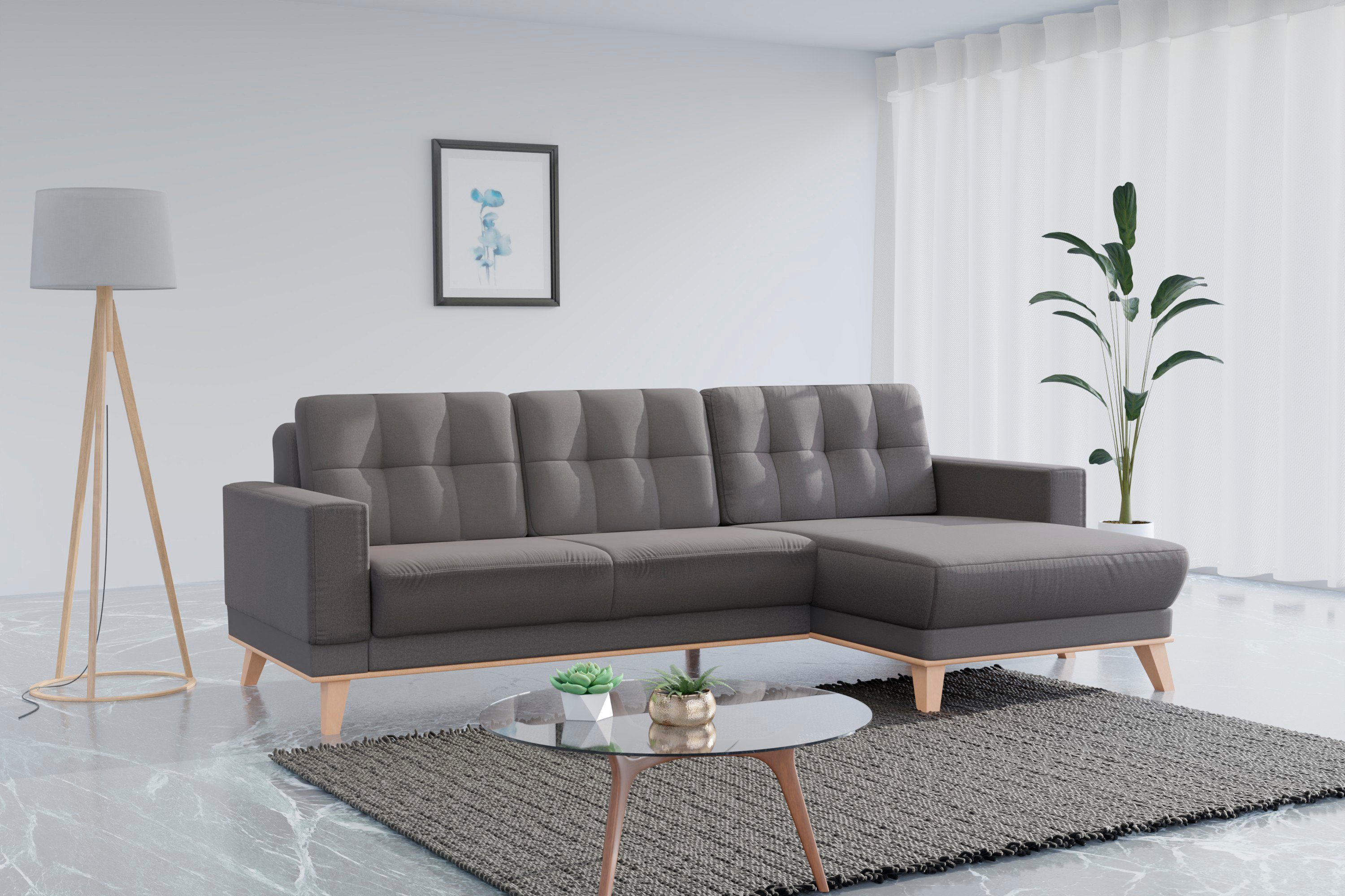 sit&more Ecksofa Lavida, wahlweise mit Kippfunktion und Bettkasten