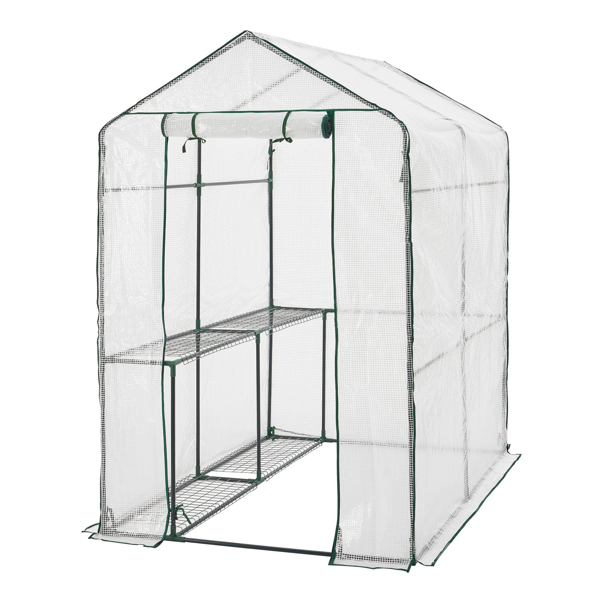en.casa Gewächshaus, Oosterhout Gewächshaus 120x186x190cm mit Stahlrahmen Weiß