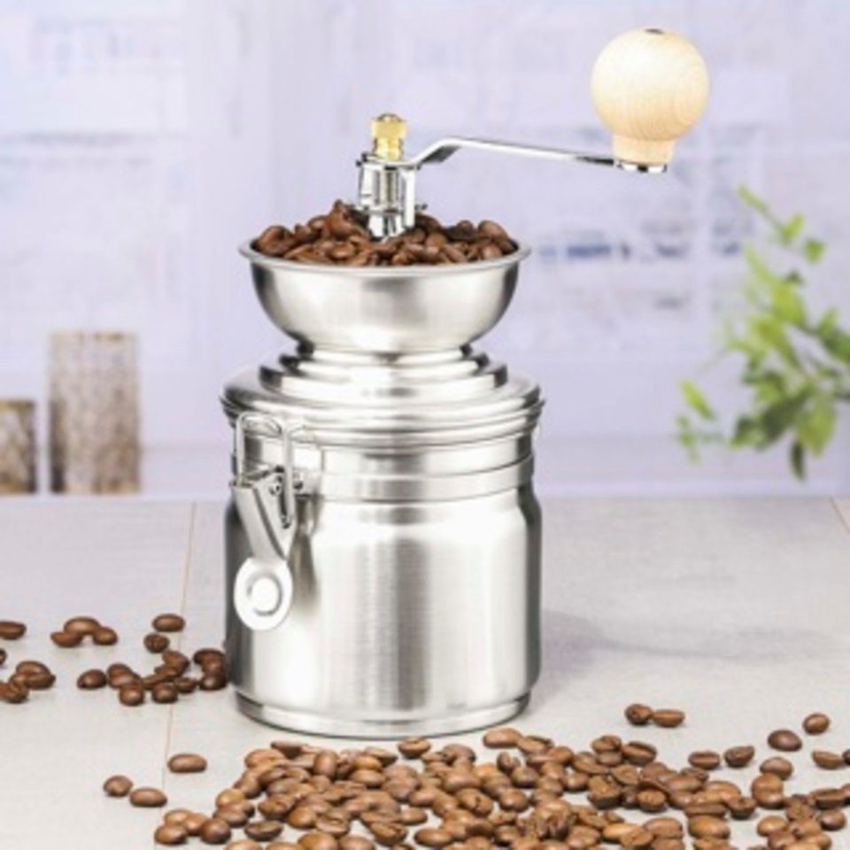 Haushalt International Kaffeemühle Kaffeemühle aus Edelstahl Maße: ca. Ø: 10 x H: 21,5cm
