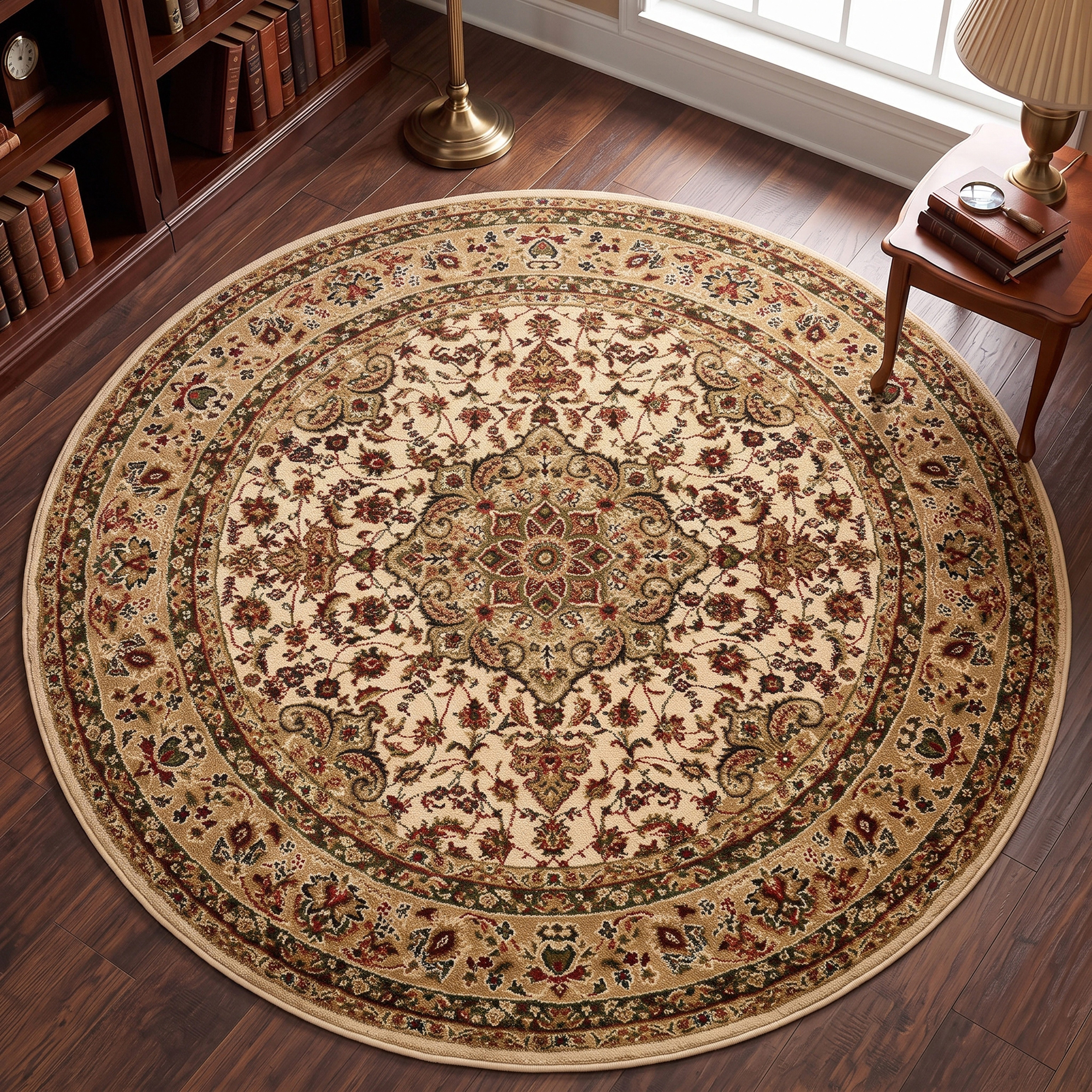 THEKO Teppich Hamadan 359, rund, Höhe: 10 mm, Kurzflor, Orient-Optik, auch in rund & als Läufer, Wohnzimmer