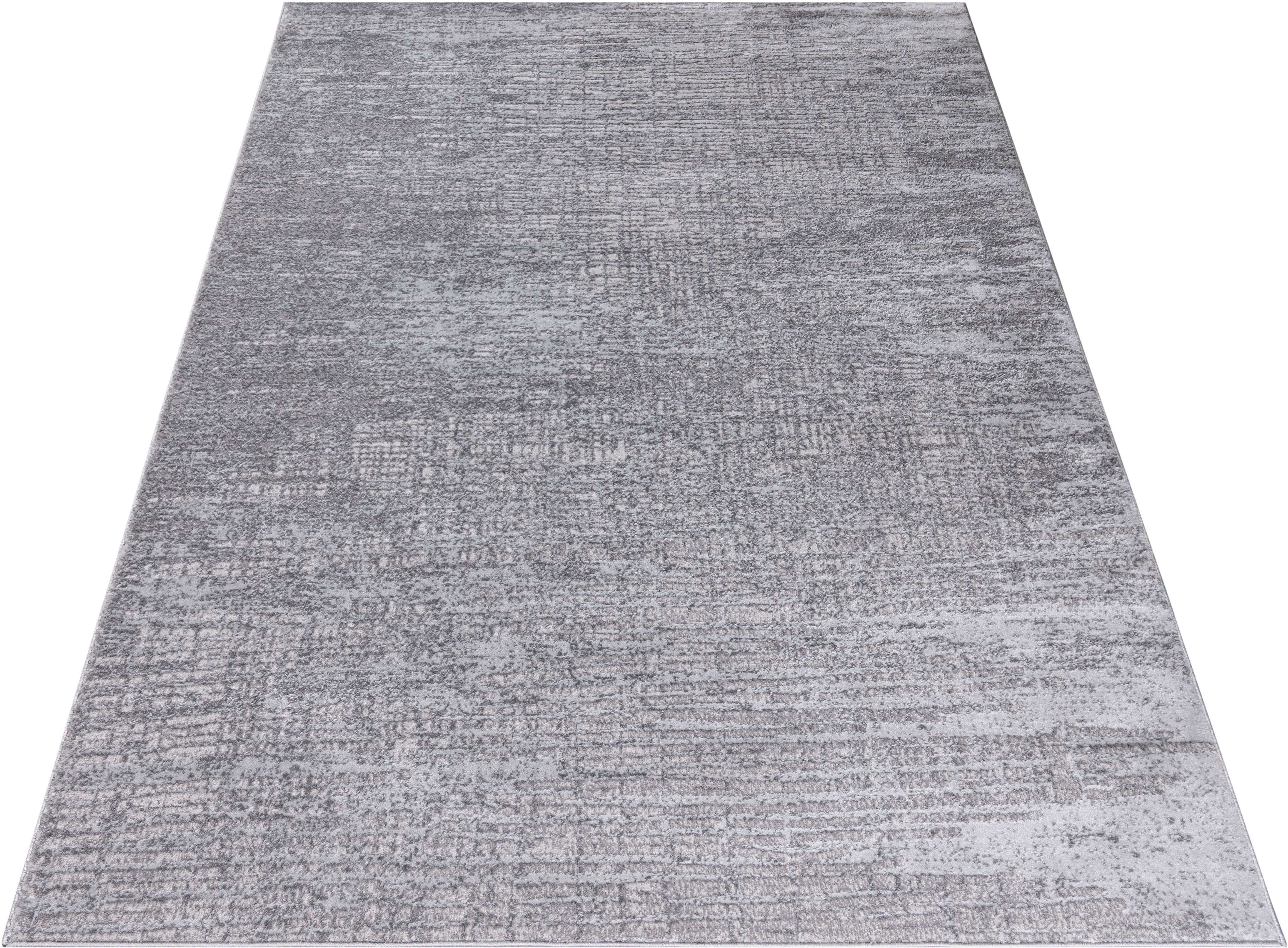 Teppich Ariano, Home affaire, rechteckig, Höhe: 12 mm, Vintage, dezenter Glanz, Hoch-Tief-Struktur, Schrumpf Carving-Effekt grau | Kurzflor-Teppiche