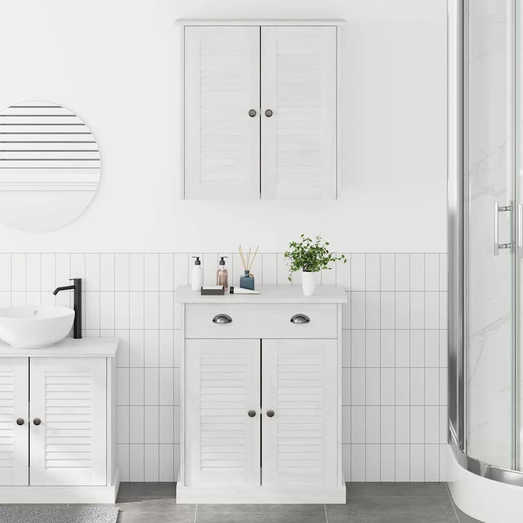 vidaXL Badezimmerspiegelschrank Badezimmermöbel-Set VIGO 2 Stk. Weiß und Antikweiß (2-St)