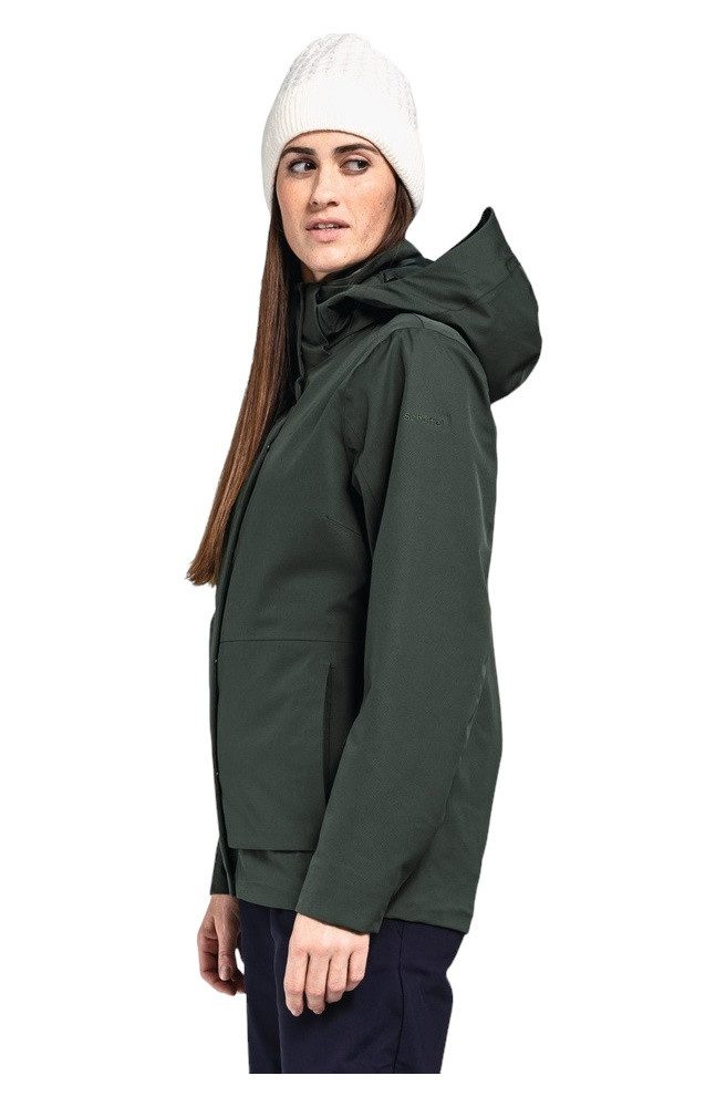 Schöffel Winterjacke ZipIn Toledo (wasserdicht, winddicht, atmungsaktiv) dunkelgrün Damen