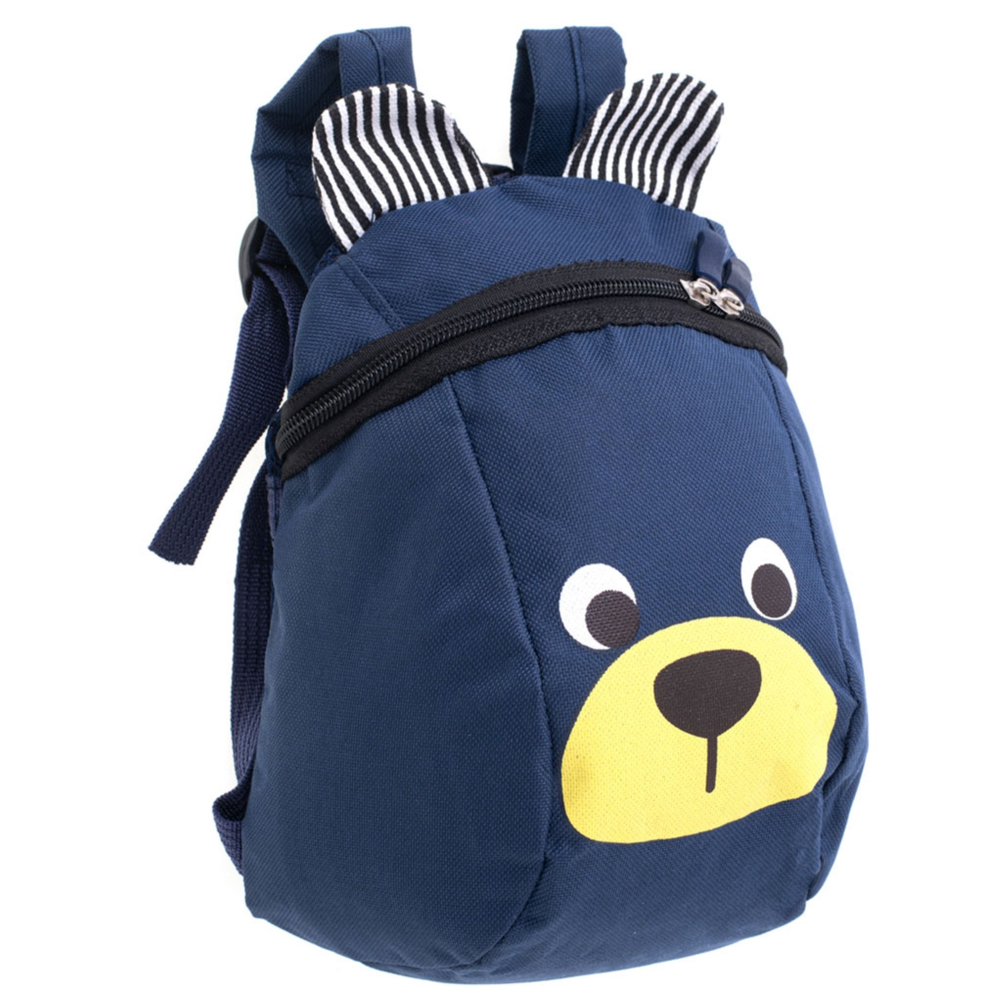 Ikonka Kinderrucksack Kinderrucksack Teddybär mit Sicherheitsleine Kindergarten Blau Pink (Kinderrucksack mit Sicherheitsleine für Kindergarten und Ausflüge, Rucksack mit Leine Hauptfach Reißverschluss verstellbare Gurte), Weiches Material kompakt verstellbar Sicherheitsleine abnehmbar