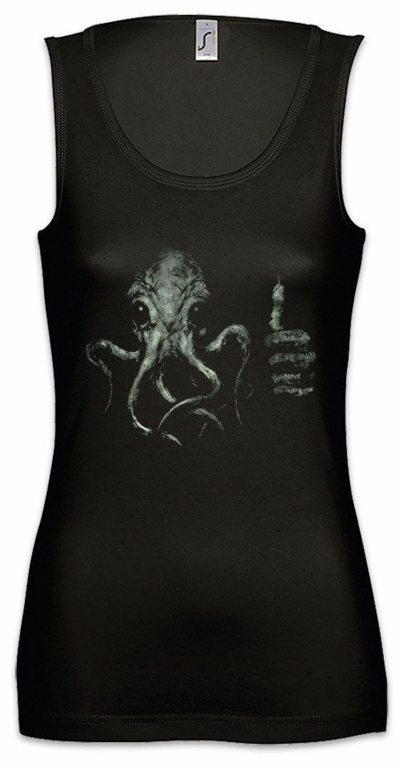 Tanktop Cthulhu Thumb Up Ärmelloses Damen T-Shirt Wars Horror Arkham H. P.