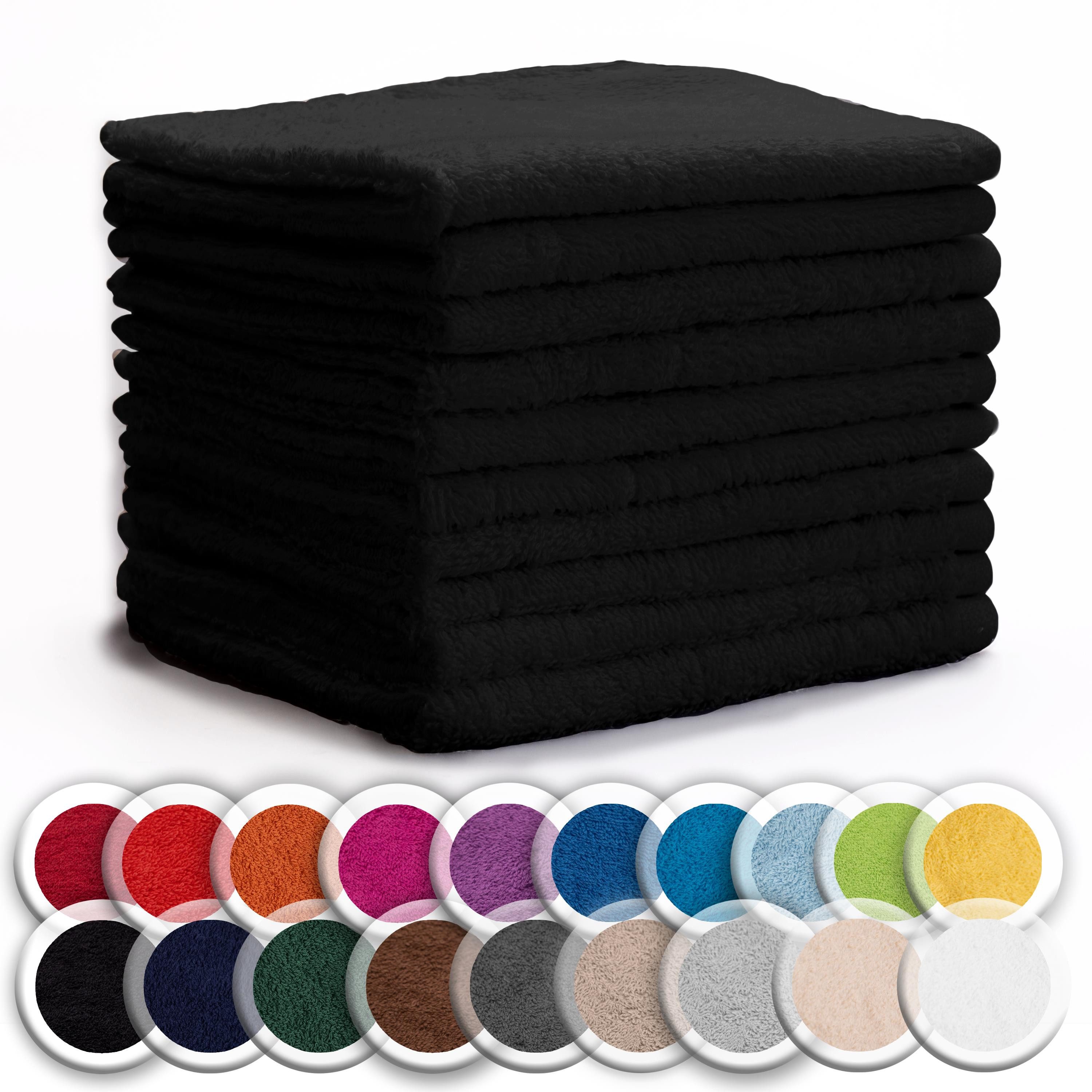 NatureMark Seiftuch 10er-Set Seiftücher 30x30cm 100% Baumwolle, (10-St), Frottier Waschlappen Seiflappen 30 x 30 cm, Schwarz