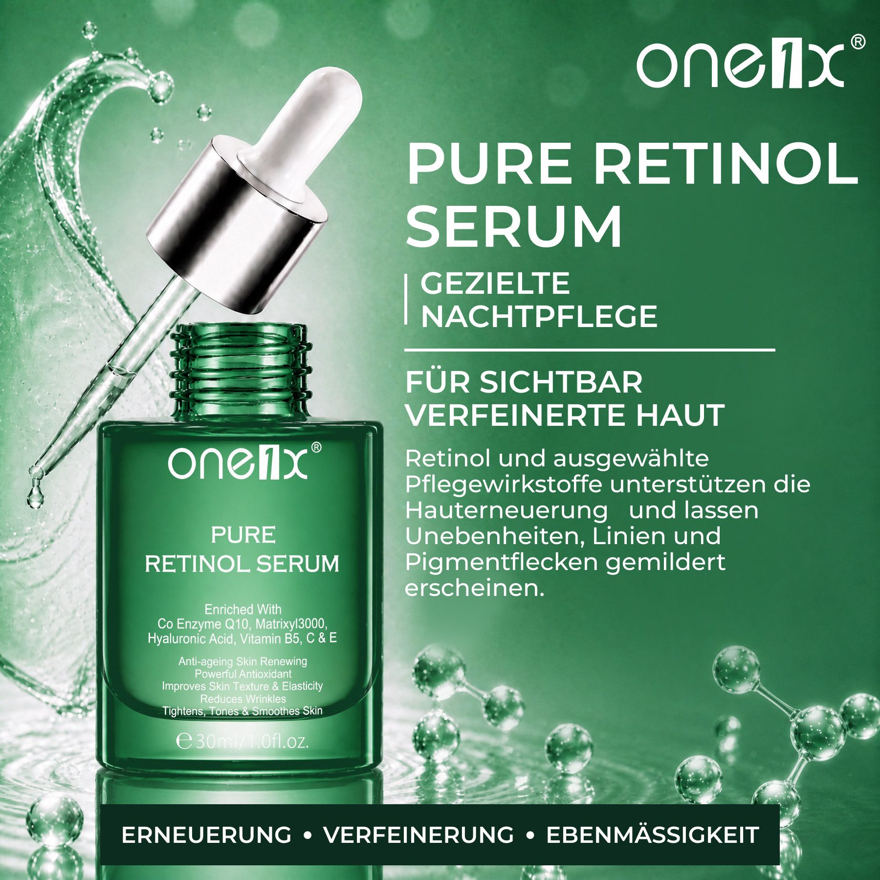 P-Beauty Cosmetic Accessories Gesichtsserum Retinol Serum Anti Falten Anti-Aging Hyaluronsäure Vitamin B5 C E, 2-tlg., Geischtsserum, Hautpflege, Anti-falten, Retinol