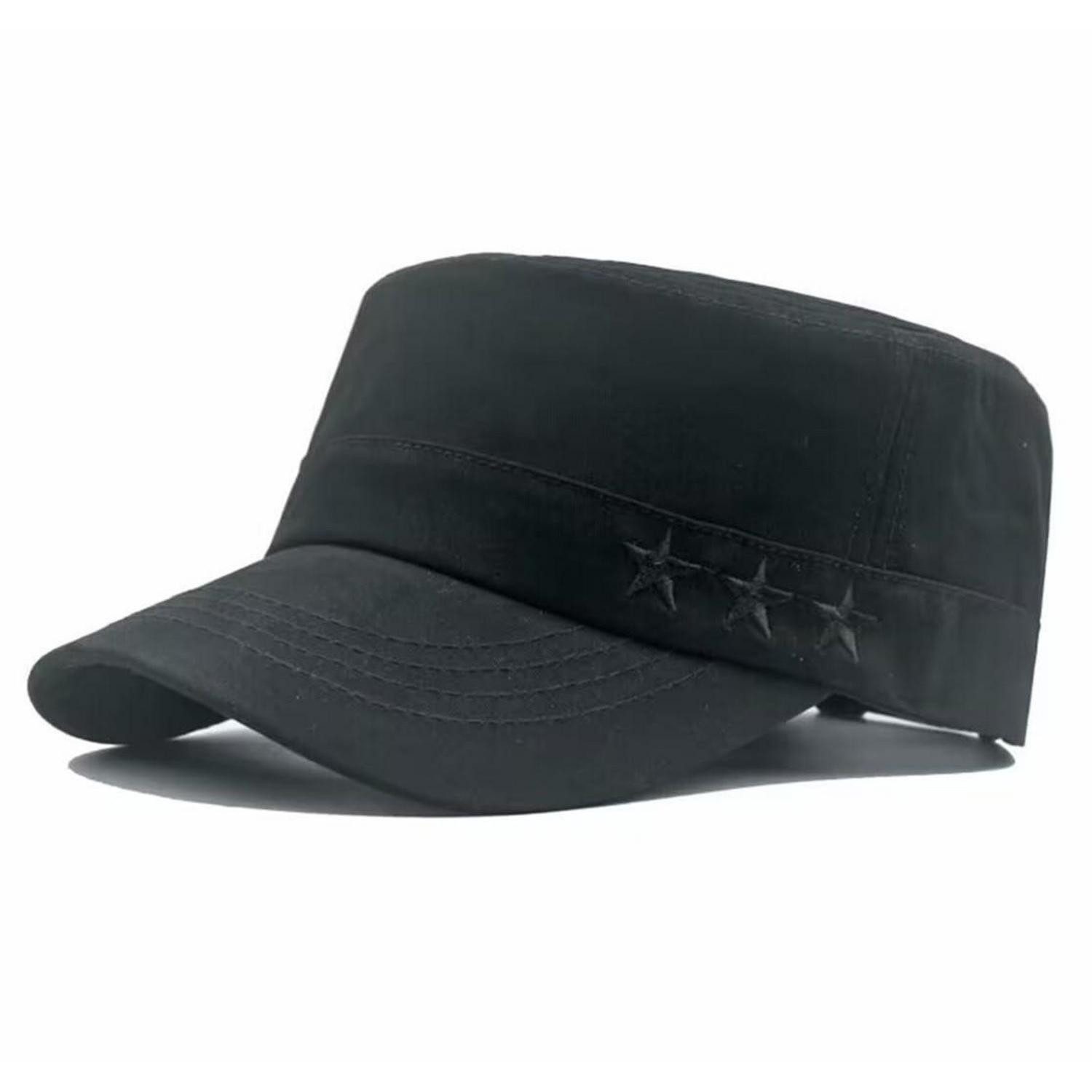 LuxusKollektion Flat Cap Herren Flat Cap Baumwolle Schwarz (1-St)
