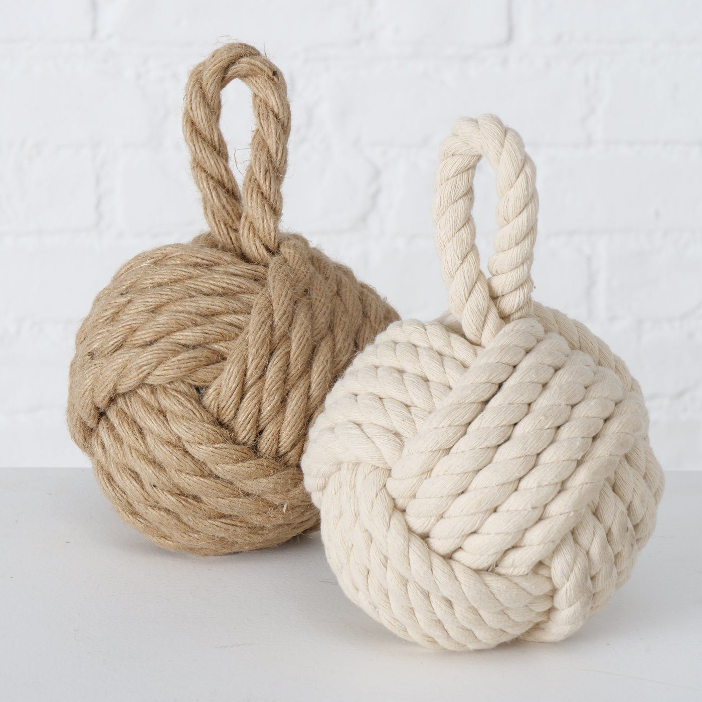 BOLTZE Bodentürstopper Boltze Türstopper Zuber 2er Set in Jute braun und we günstig online kaufen