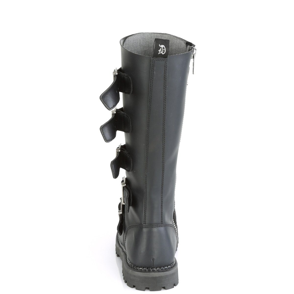 Boot Plateau Leather Demonia Steel Matt-Schwarz RIOT-188BK Ankle Unisex - High-Heel-Pumps SALE