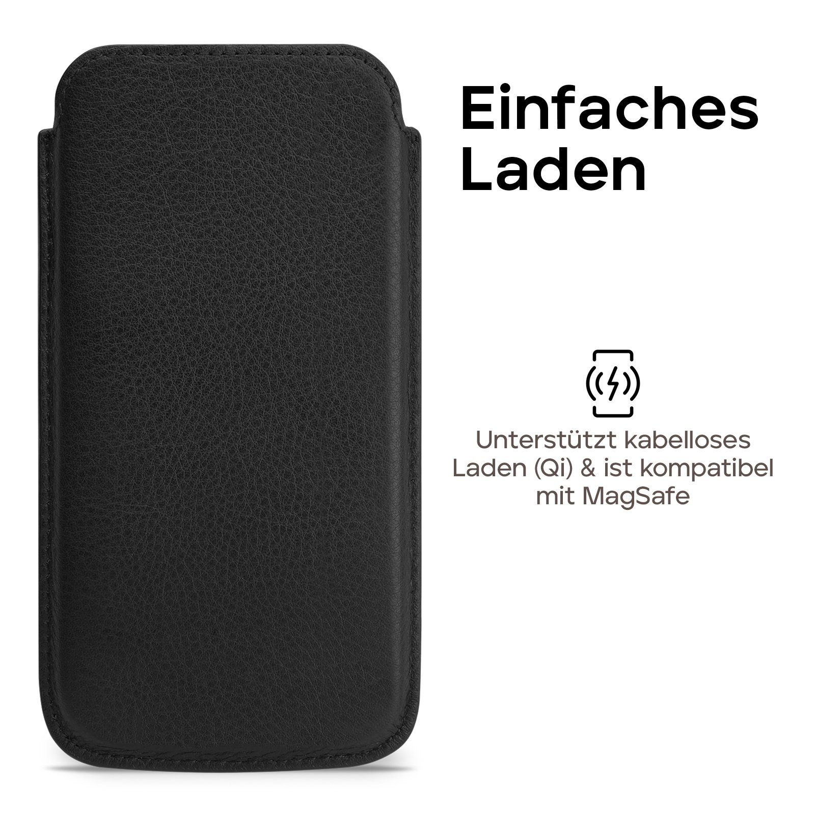 wiiuka Handyhülle sliiv Hülle für iPhone 14 / 14 Pro, Tasche Handgefertigt - Echt Leder, Premium Case – Bild 3 von 5