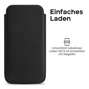 wiiuka Handyhülle sliiv Hülle für iPhone 14 Plus / 14 Pro Max, Tasche Handgefertigt - Echt Leder, Premium Case