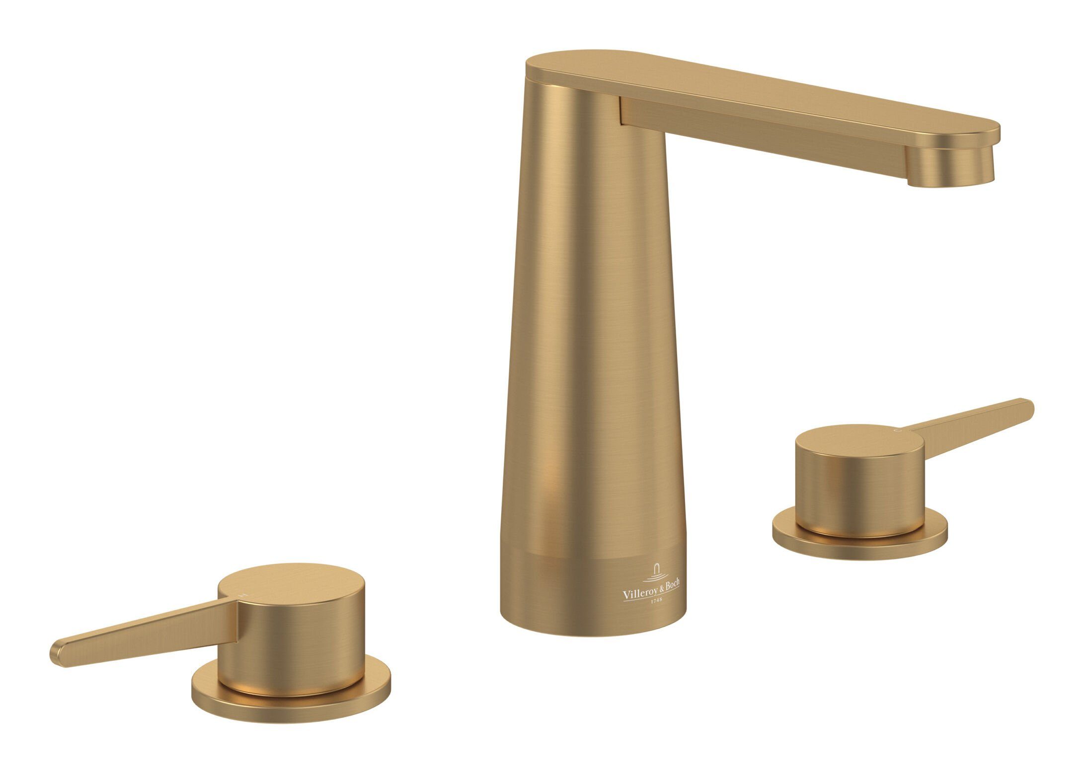 Villeroy & Boch Waschtischarmatur Conum Dreiloch, ohne Ablaufgarnitur, Standmontage - Brushed Gold