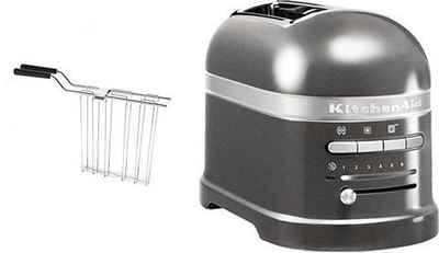 KitchenAid Toaster Artisan 5KMT2204EMS MEDALLION-SILBER, 2 kurze Schlitze, für 2 Scheiben, 1250 W, mit Sandwichzange