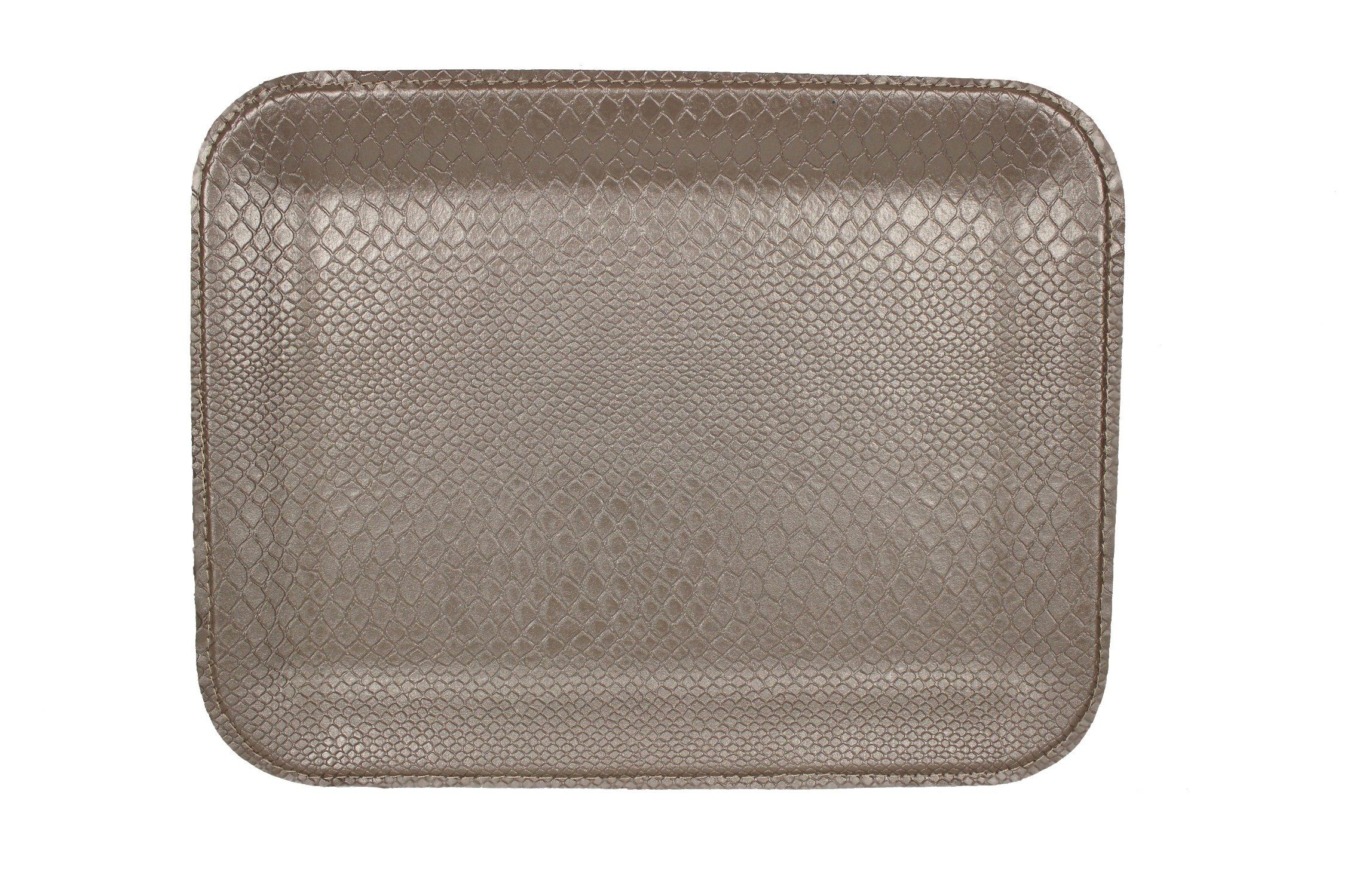 Kunstleder, Tablett - Tee Oberfläche Collection Reptil Home beschichtete Tablett Kunstleder), für rechteckig leicht (1x Serviertablett, taupe zu reinigen Kaffee dunkelbraun Signature flach Tablett