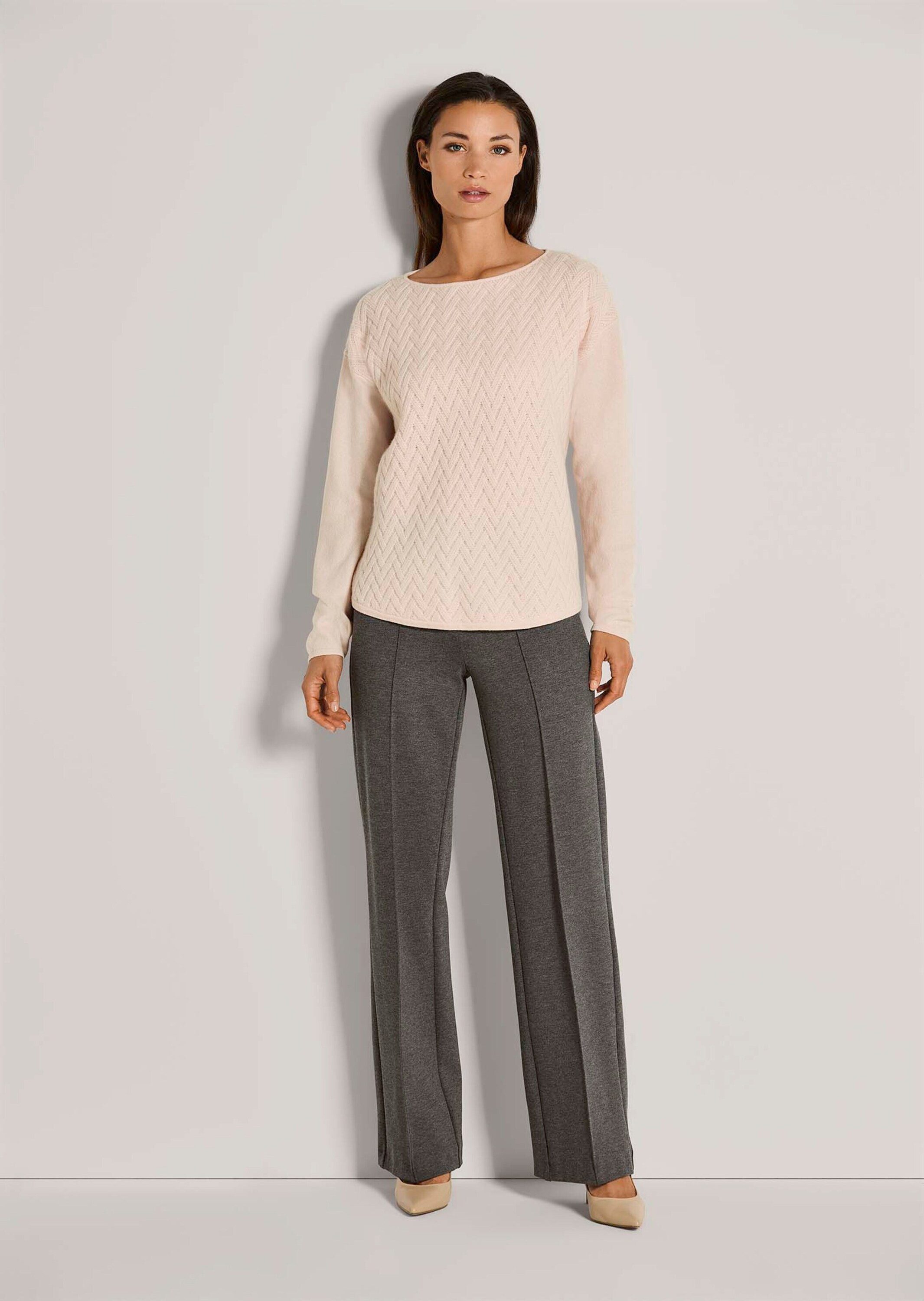 MADELEINE Strickpullover Eleganter Jacquard-Pullover mit Zick-Zack-Muster günstig online kaufen