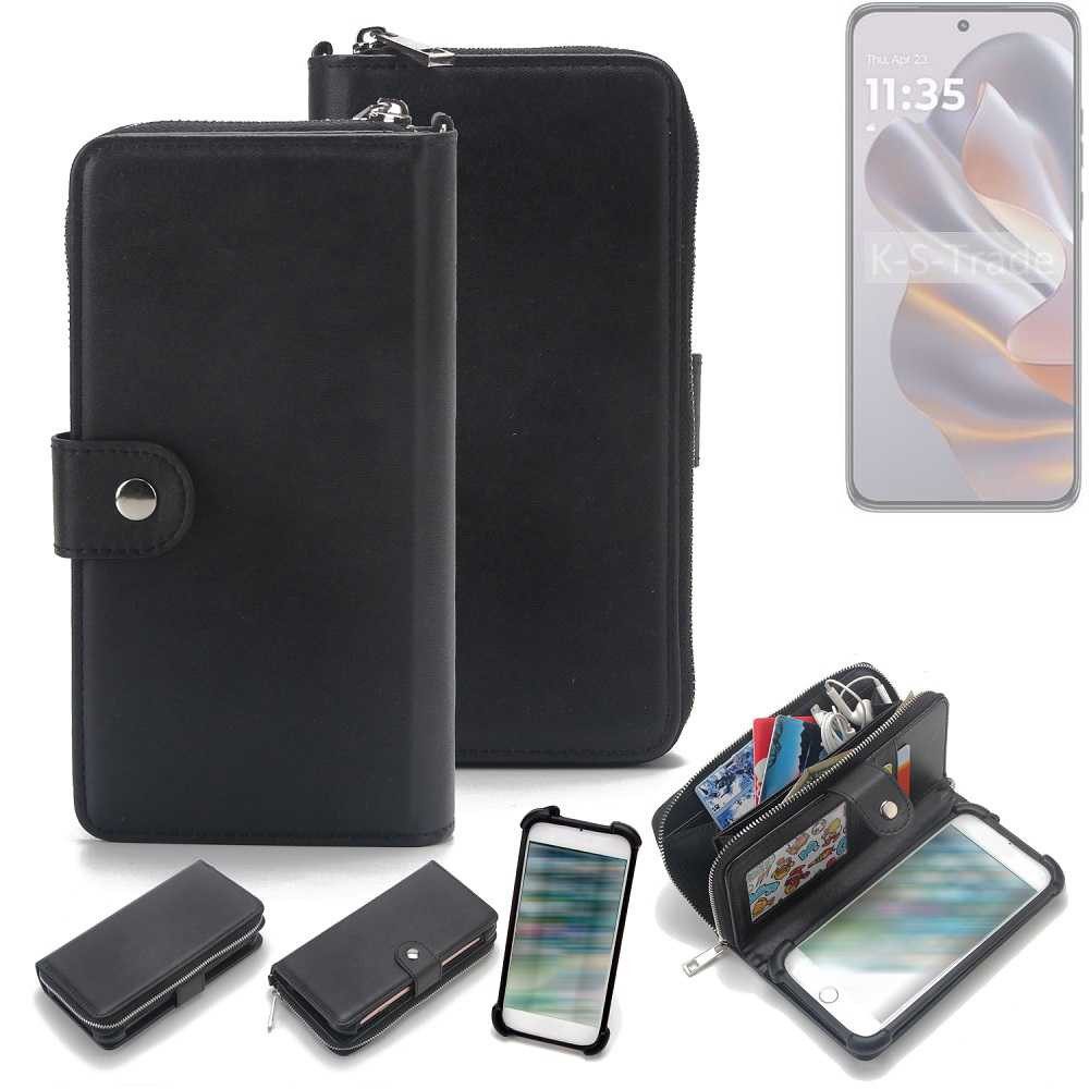 K-S-Trade Handyhülle für Motorola Edge 50 Neo, 2in1 Handyhülle Schutzhülle & Portemonnee Cover Handy Hülle