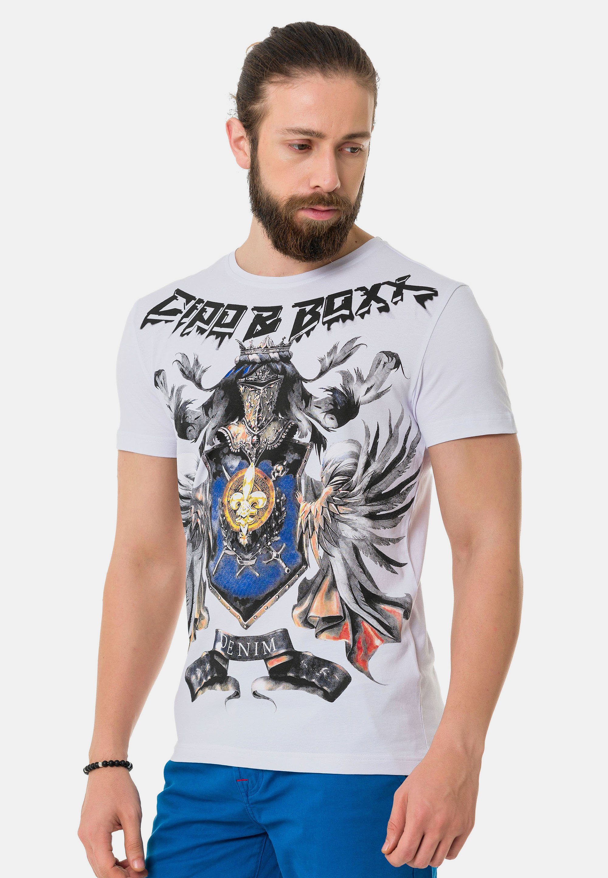 weiß mit Cipo Markenprint Baxx T-Shirt & coolem