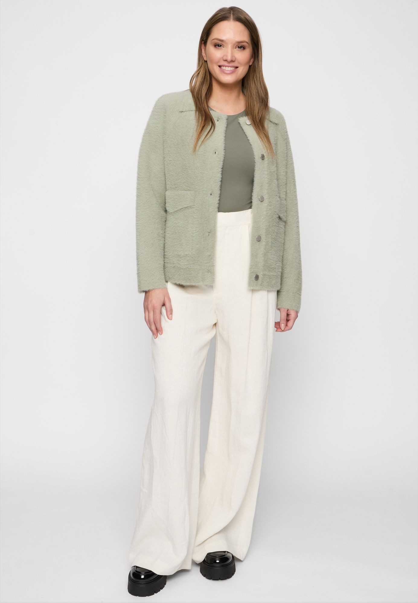 COVERED Strickjacke Paris L00123CO Liegekragen, Metallknöpfe, günstig online kaufen