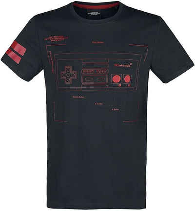 Nintendo Print-Shirt Nintendo - Retro Controller Männer + Jugendliche T-Shirt schwarz NES Entertainment System Größen S M L XL XXL