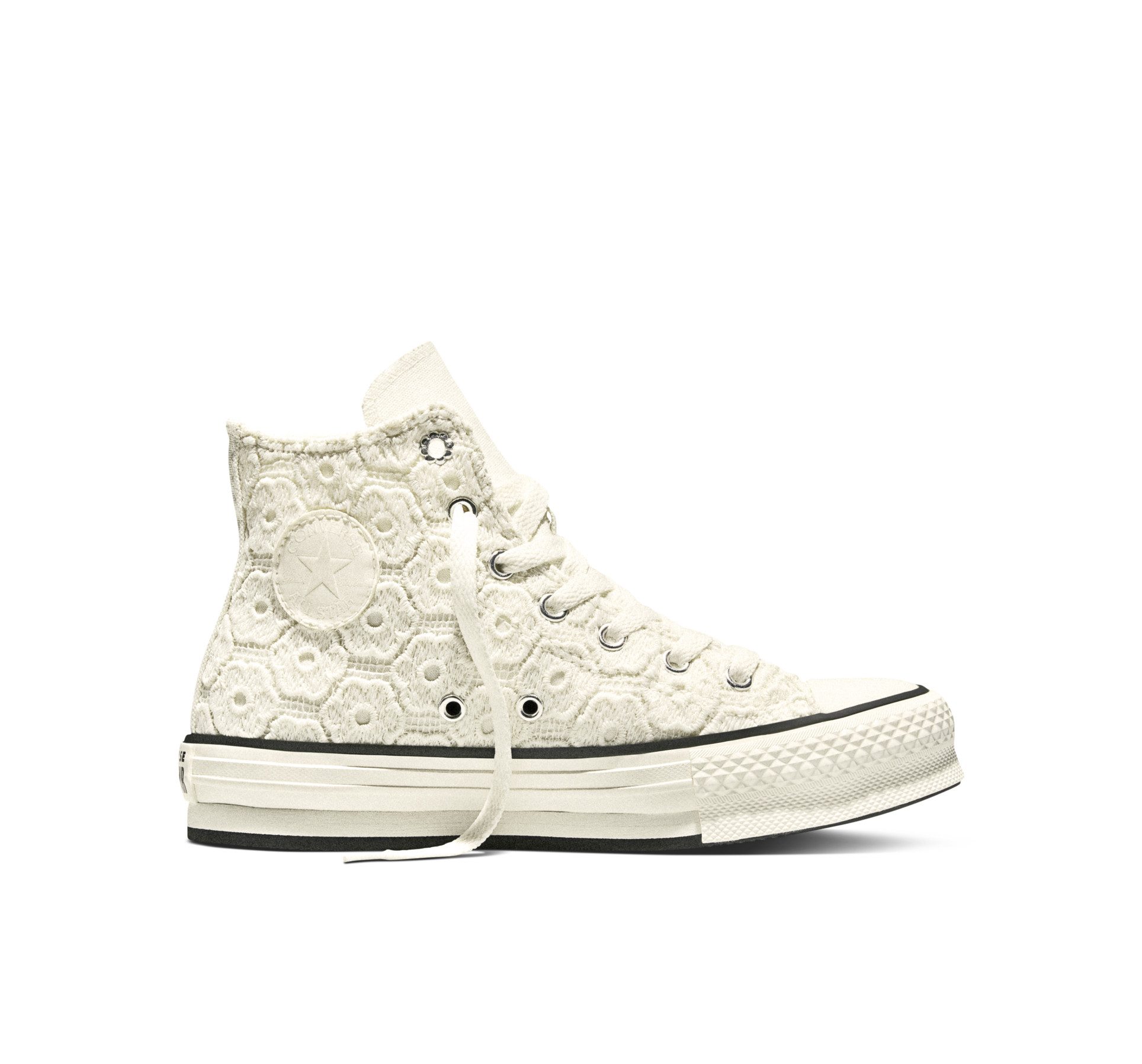Converse CHUCK TAYLOR ALL STAR EVA LIFT PLATFORM FLORAL CROCHET Sneaker für Alltag, sportlicher Stil, für Teens