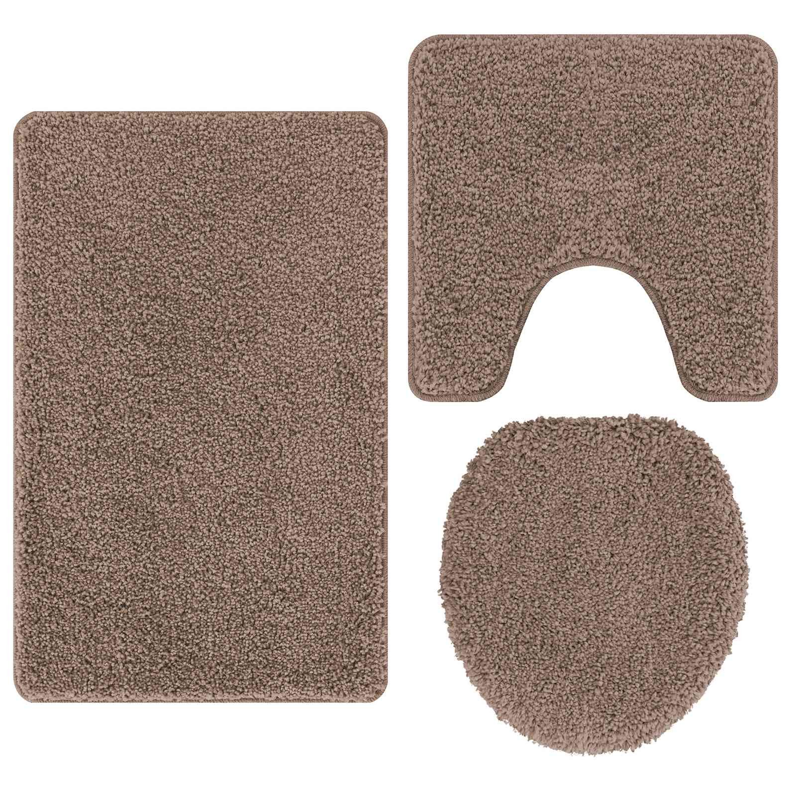 vidaXL Badematte Anti-Rutsch Badematten-Set 3 pcs Braun PP, Höhe 0.2 mm, Po günstig online kaufen
