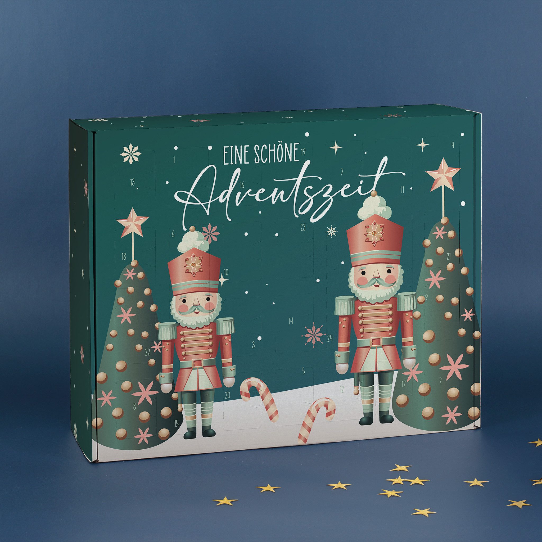 Herz & Heim befüllbarer Adventskalender mit festlichen Motiven zu Weihnachten - DIY Adventskalender, zum selbst Befüllen, aus stabiler Pappe – Bild 3 von 5