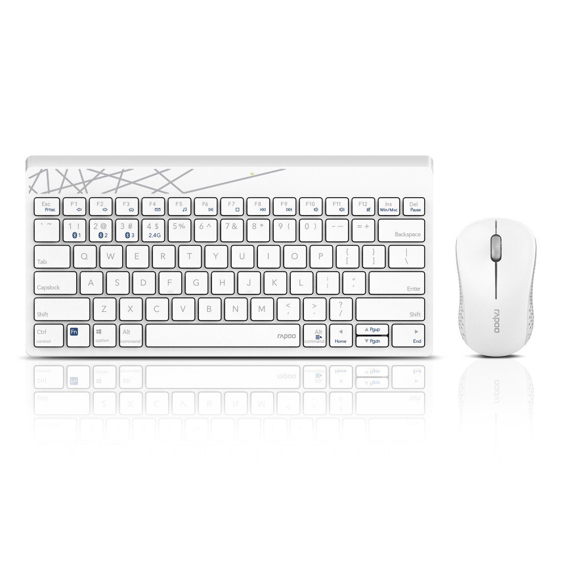 Rapoo 8000M kabelloses Tastatur-Maus-Set, Bluetooth, 2.4 GHz, 1300 DPI Tastatur- und Maus-Set