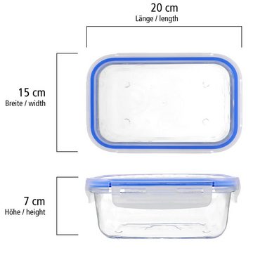 Lantelme Vorratsdose Glasschüsseln mit Deckel und ISO-Tasche, Brosilikatglas, (Sparset, 3-tlg), Brosilikatglas 590ml und 1100ml
