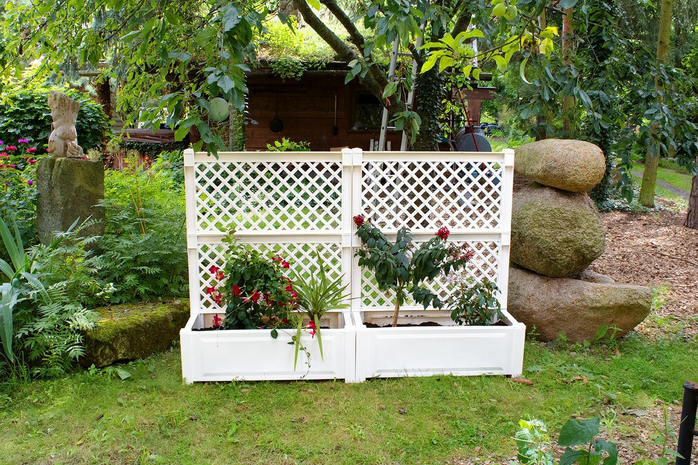 KHW Spalier, 2 St., 2erSet Pflanzkasten groß 100 cm mit Spalier