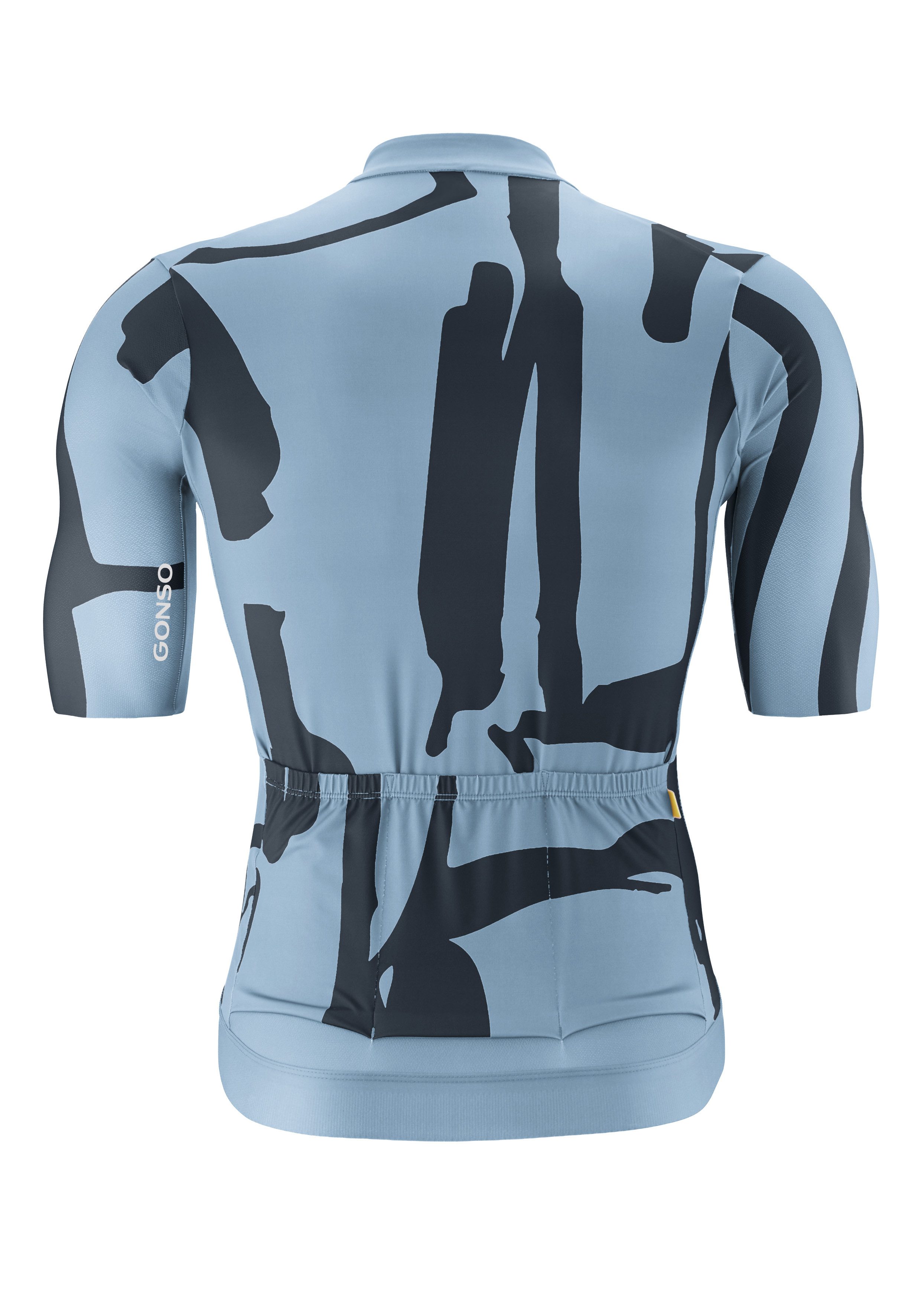 Gonso Radtrikot Road Jersey Print M Herren Fahrradtrikot, modernes Trikot mit 3-teiliger Rückentasche