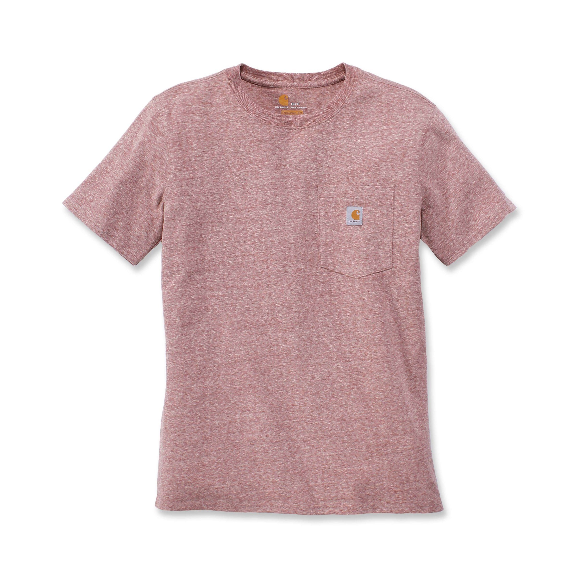 Carhartt T-Shirt Carhartt Short-Sleeve deep Pocket Heavyweight Damen Fit wine Loose T-Shirt Adult