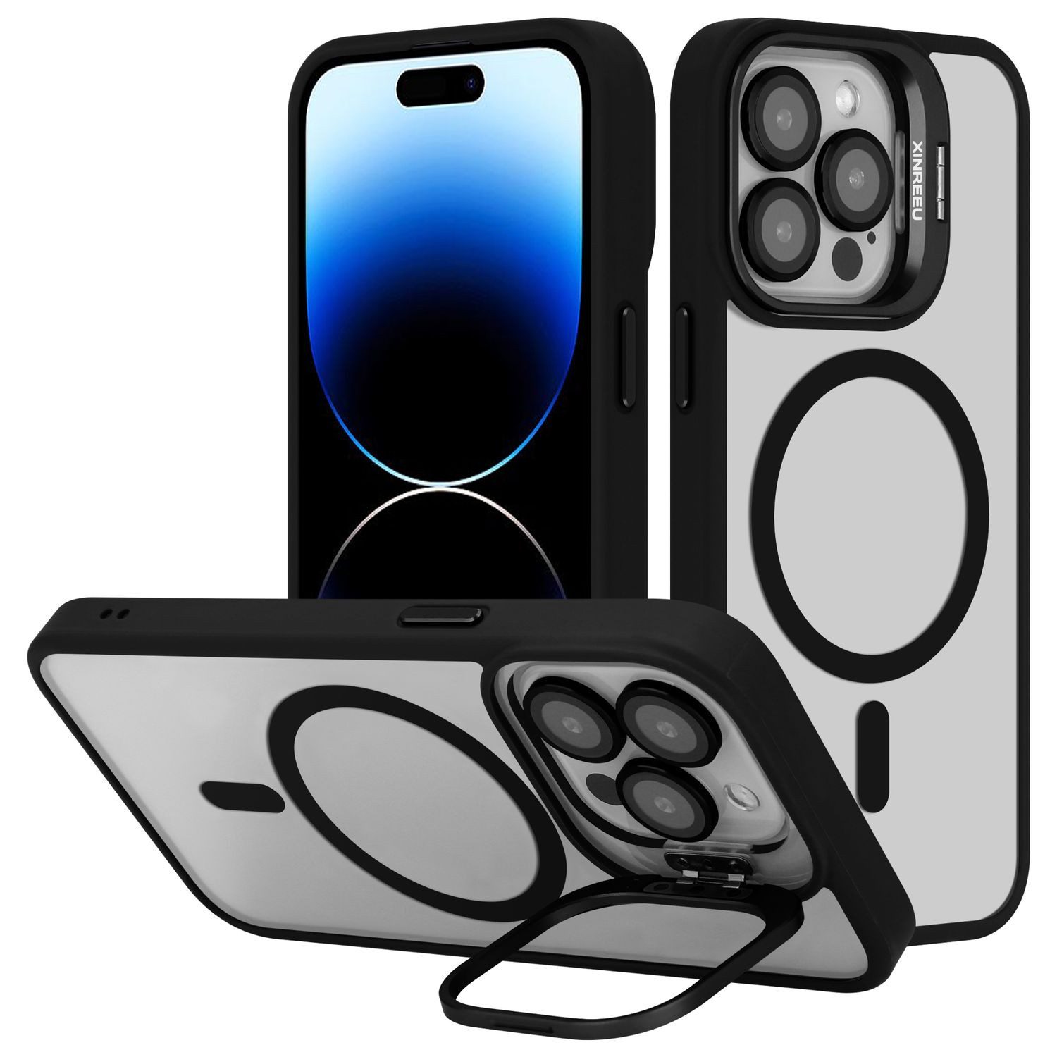 Cadorabo Handyhülle für iPhone 14 PRO MAX Hülle Apple iPhone 14 PRO MAX, Hülle kompatibel mit MagSafe Standfunktion inkl. Kameralinsen Schutz