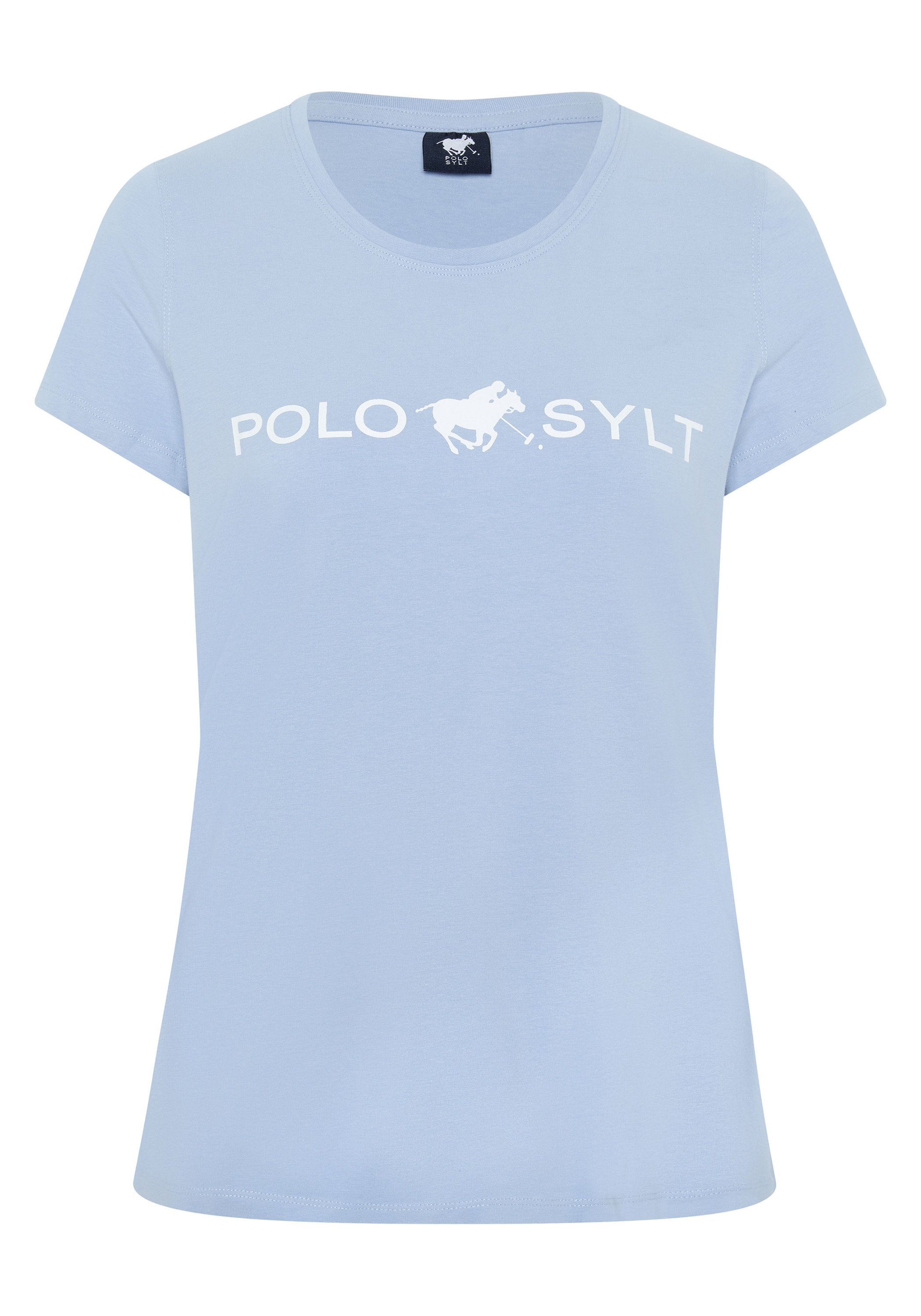 Polo Sylt Langarmshirt mit Labelprint 16-3922 Blue Brunnera