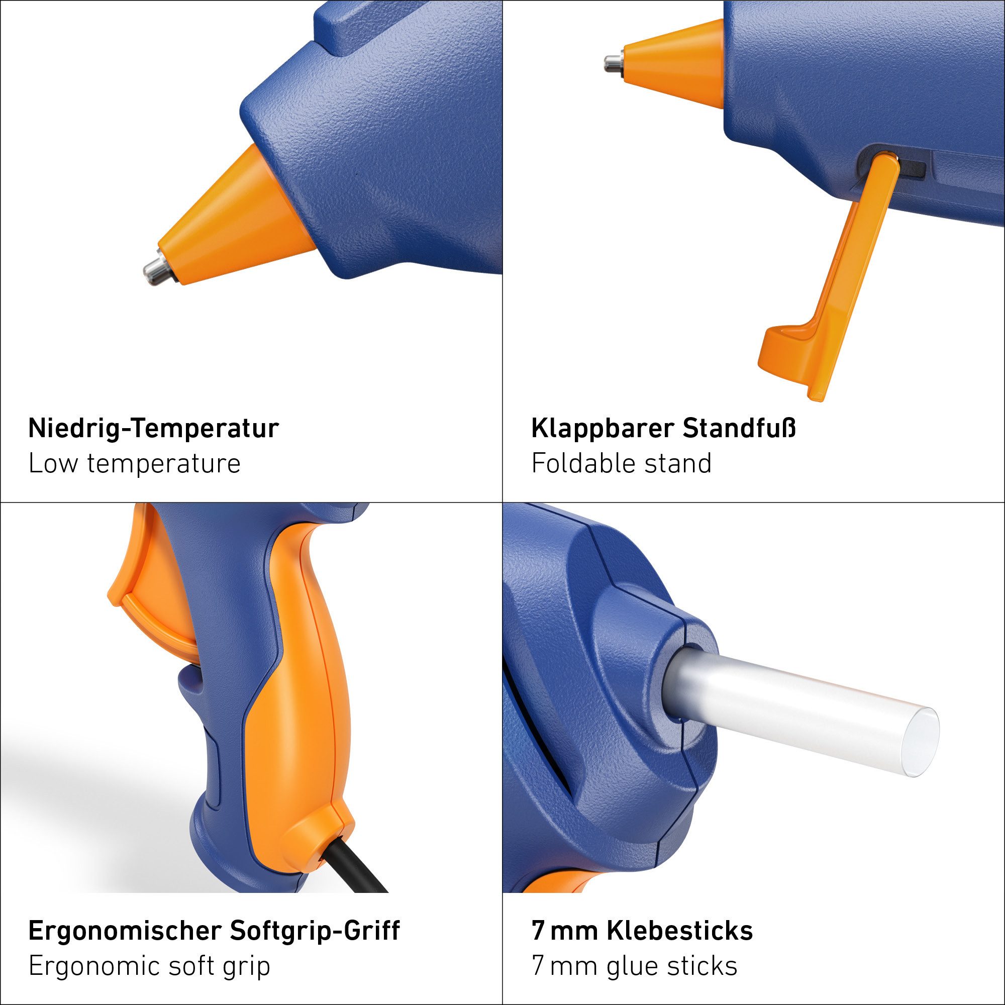 steinel Heißklebepistole GlueMatic 1007-LT, 85°C, 1.5 m Kabel, Basteln, Dekorieren, inkl. 20 Klebesticks