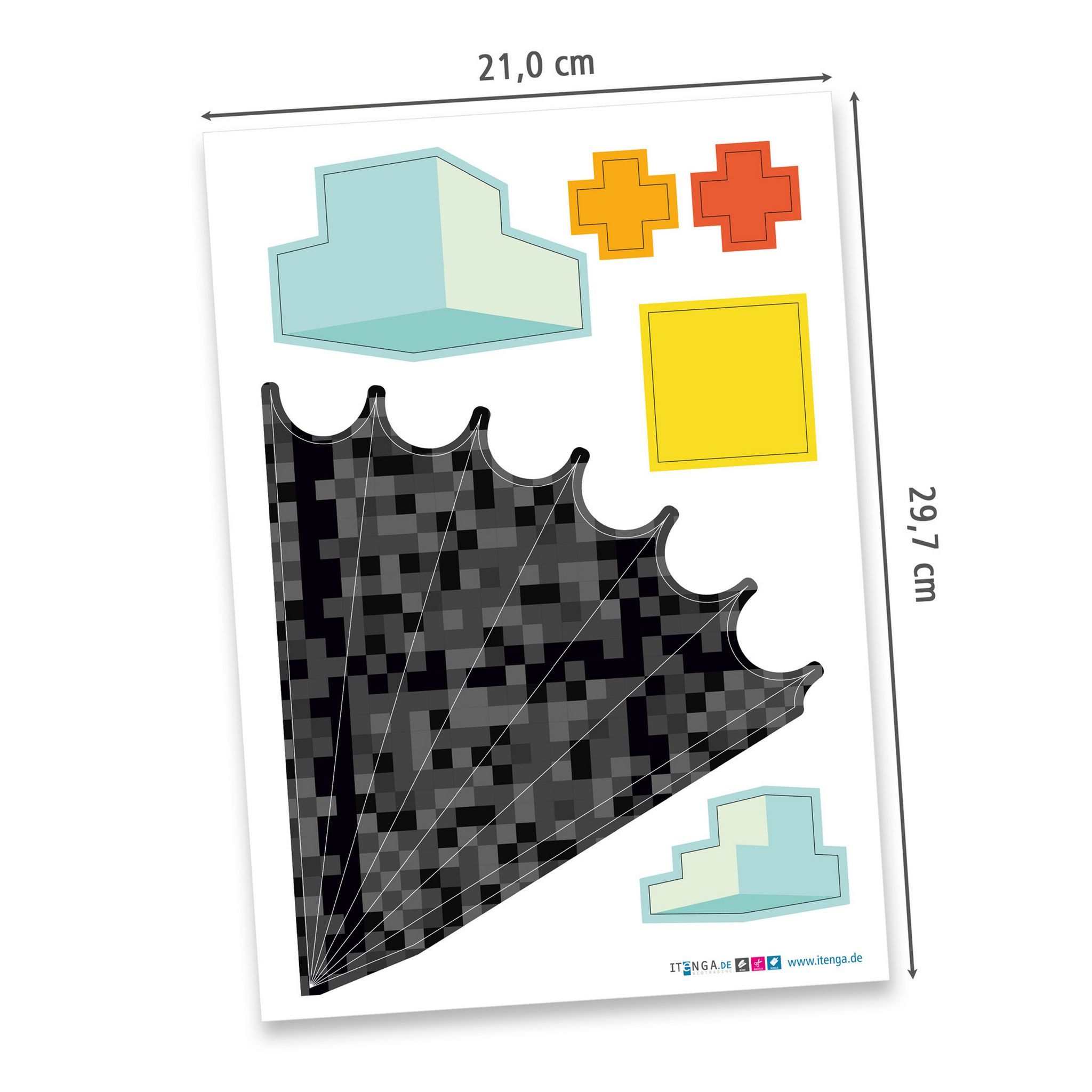itenga Schultüte itenga SCHULTÜTEN Bastelset 68cm - Blockgame Pixel - Komplettset