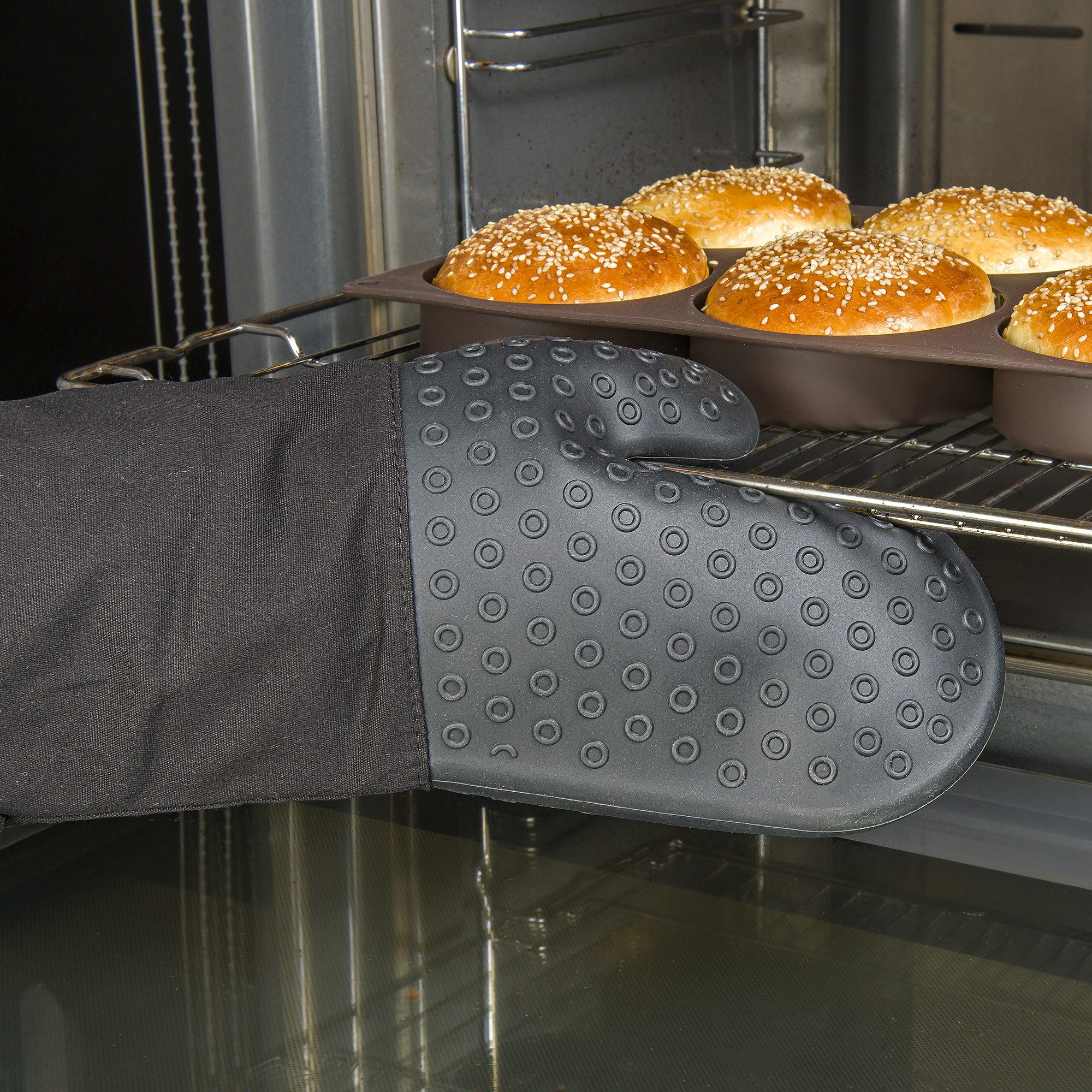 Lurch Hitzeschutzhandschuhe Kochhandschuh Backhandschuh schwarz Geeignet fü günstig online kaufen