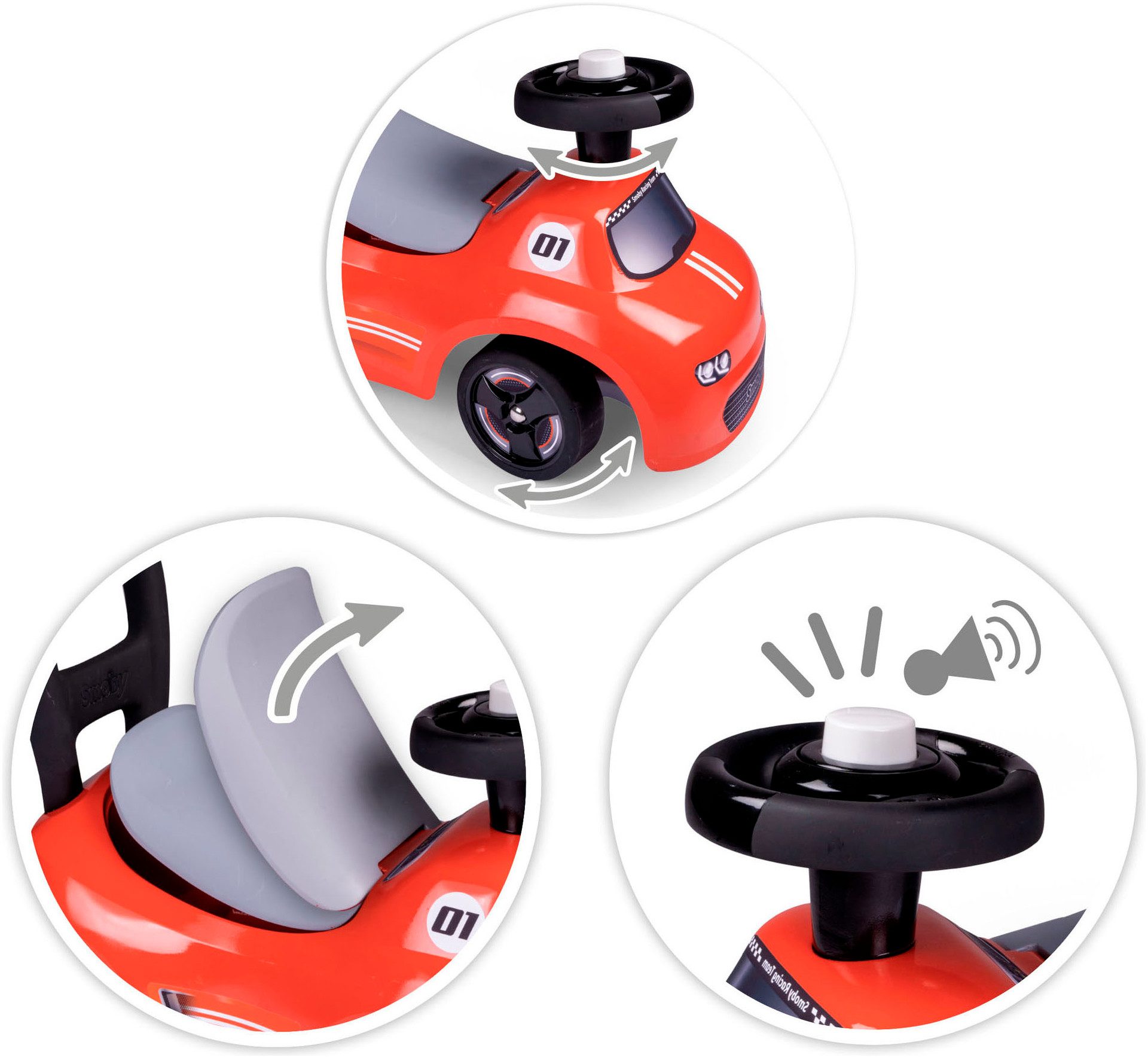 Smoby Rutscherauto Rutschauto Rot, auch als Lauflernhilfe nutzbar; Made in Europe