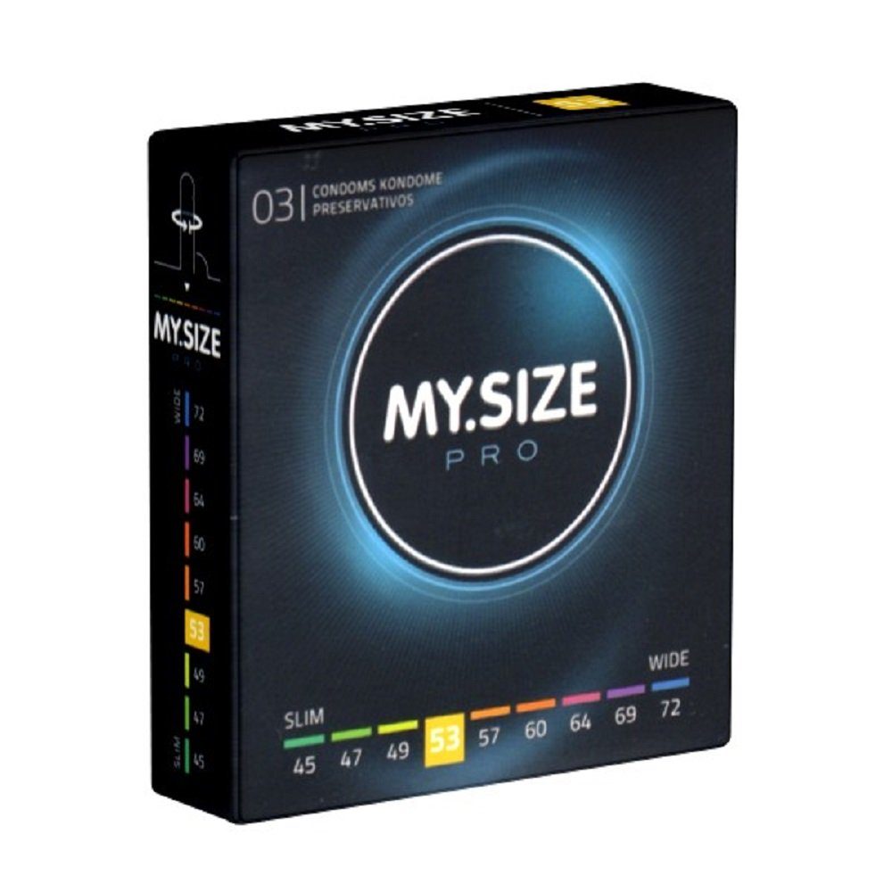MY.SIZE Kondome PRO 53mm Packung mit, 3 St., Maßkondome, Kondome für besten Tragekomfort und Sicherheit, die neue Generation MY.SIZE Kondome