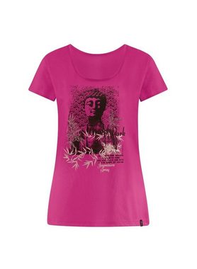 Trigema T-Shirt TRIGEMA T-Shirt Slim Fit mit Buddha-Print (1-tlg)