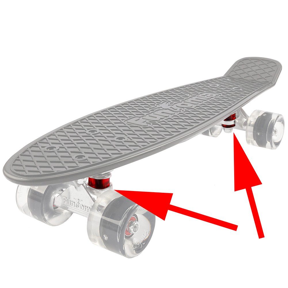 Miniboard zwei Skateboard Miniskateboard für Lenkgummis 85A FunTomia Achsen (Bushings)