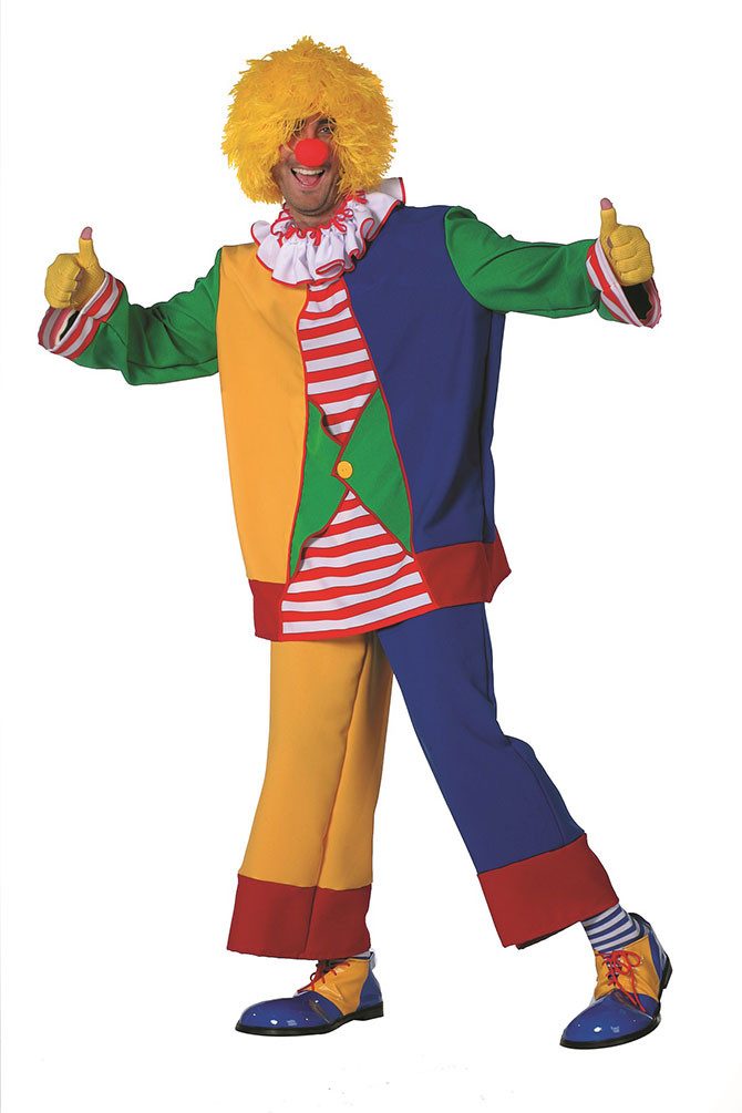 Clown-Kostüm Herren klassisches buntes Clownkostüm hochwertig