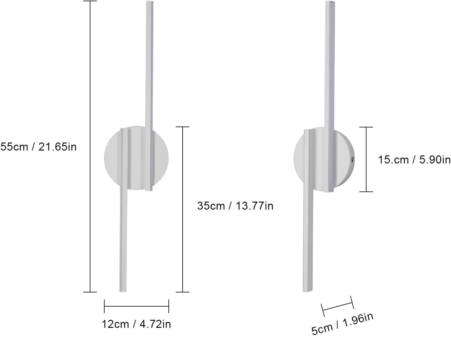 Goeco Wandleuchte LED Innenleuchte, LED-Wandleuchte, 55×12 cm, 22W, kaltwei günstig online kaufen