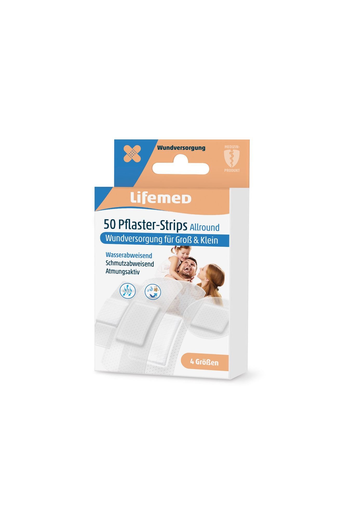 LifeMed Wundpflaster 50 Lifemed Pflaster-Strips halbtransparent Allround 4 Größen