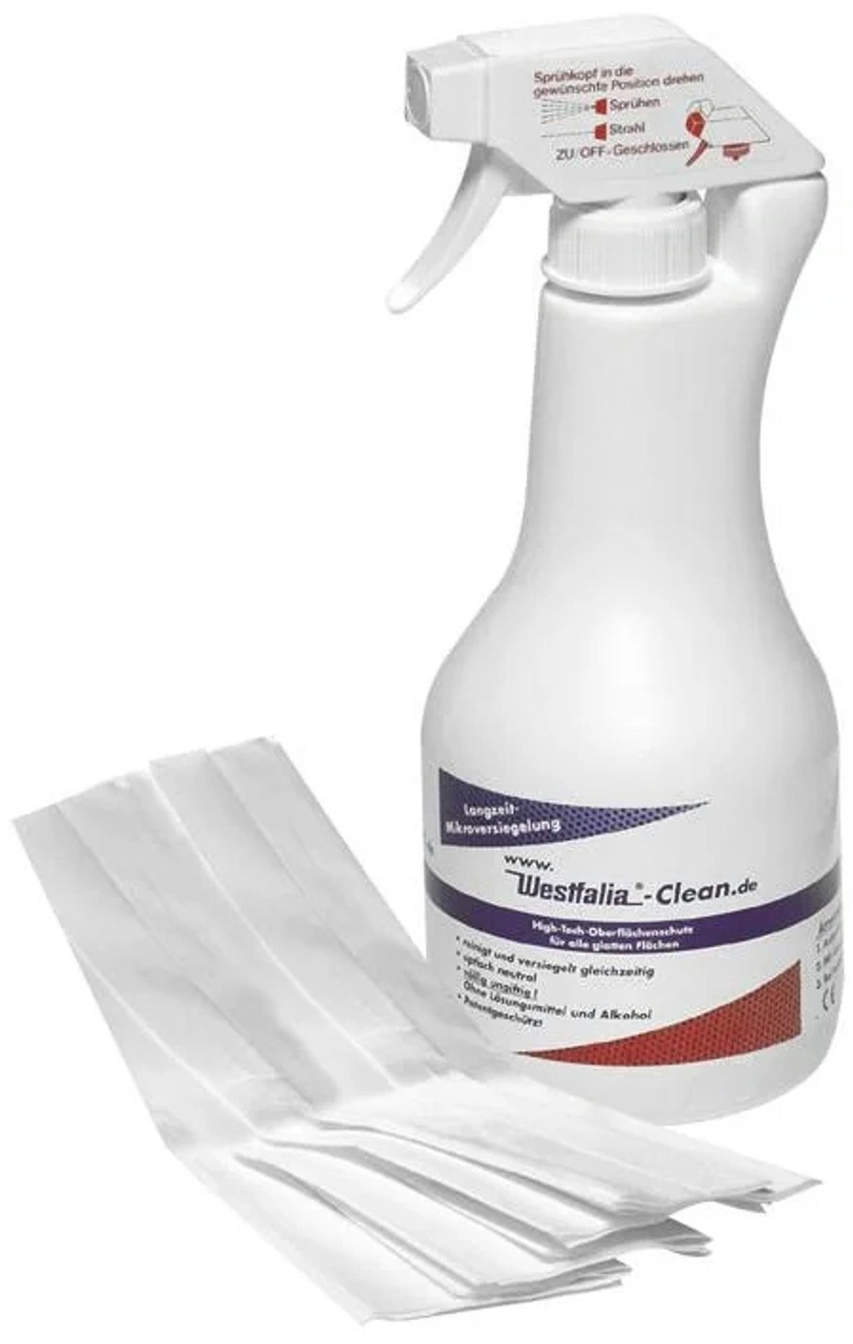 Westfalia Werkzeug Fensterreiniger Fensterreiniger Clean,500 ml mit Vliestuch